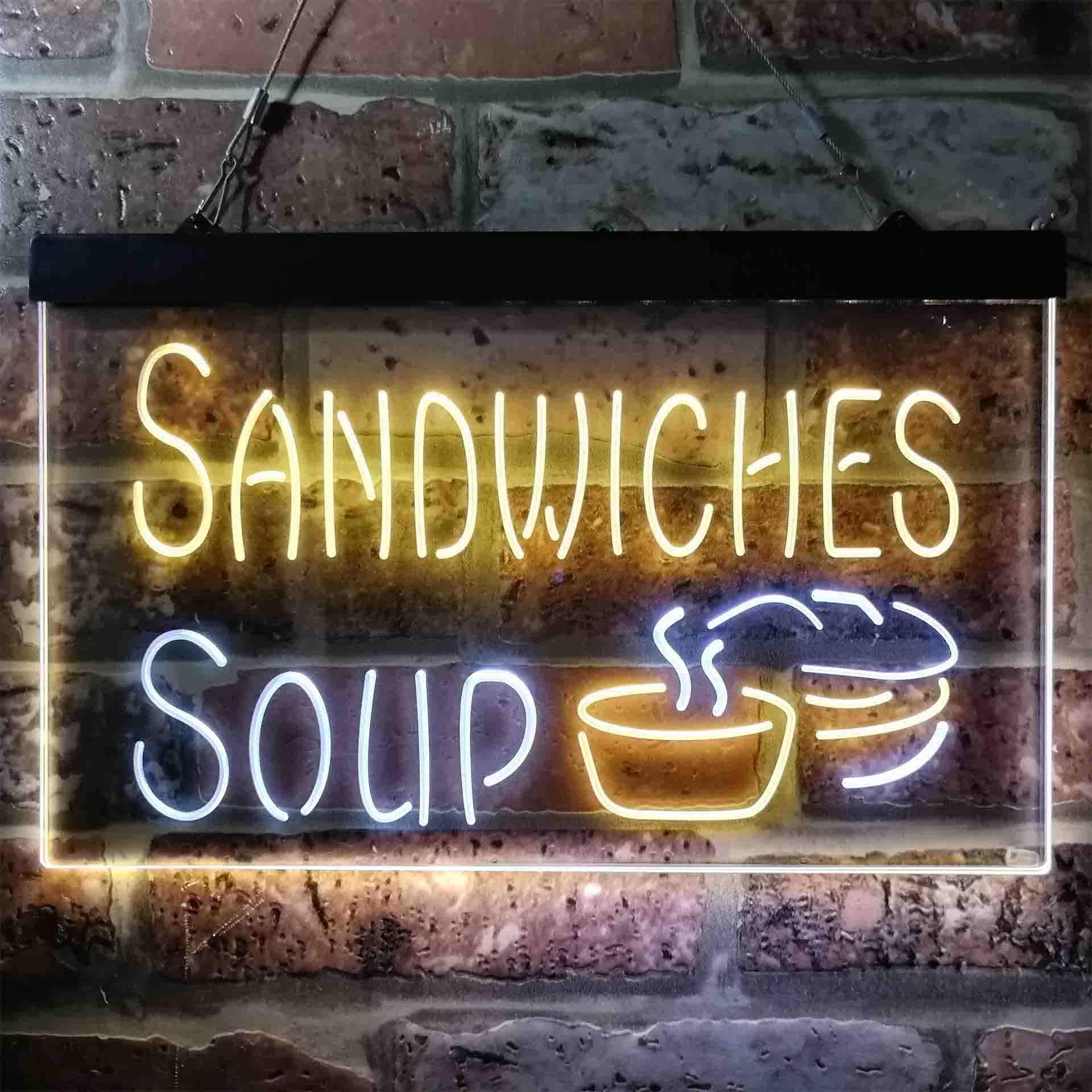 Soup Sign Led pro Sandwiches Soup Cafe Dual-Color LED Neon Sign