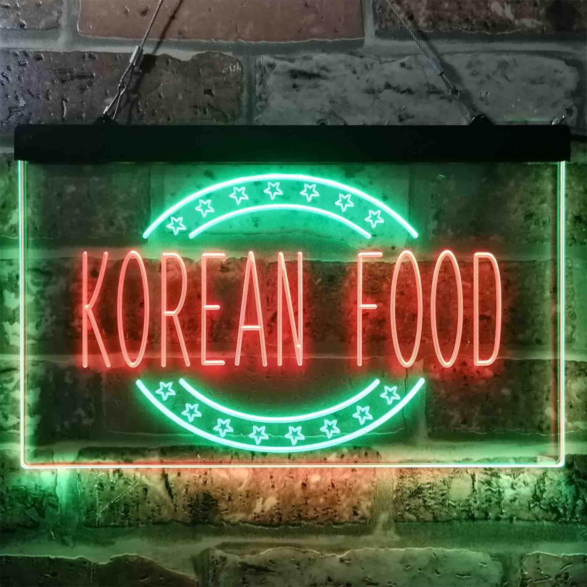 pro Korean Food Restaurant Dual-Color LED Neon Sign