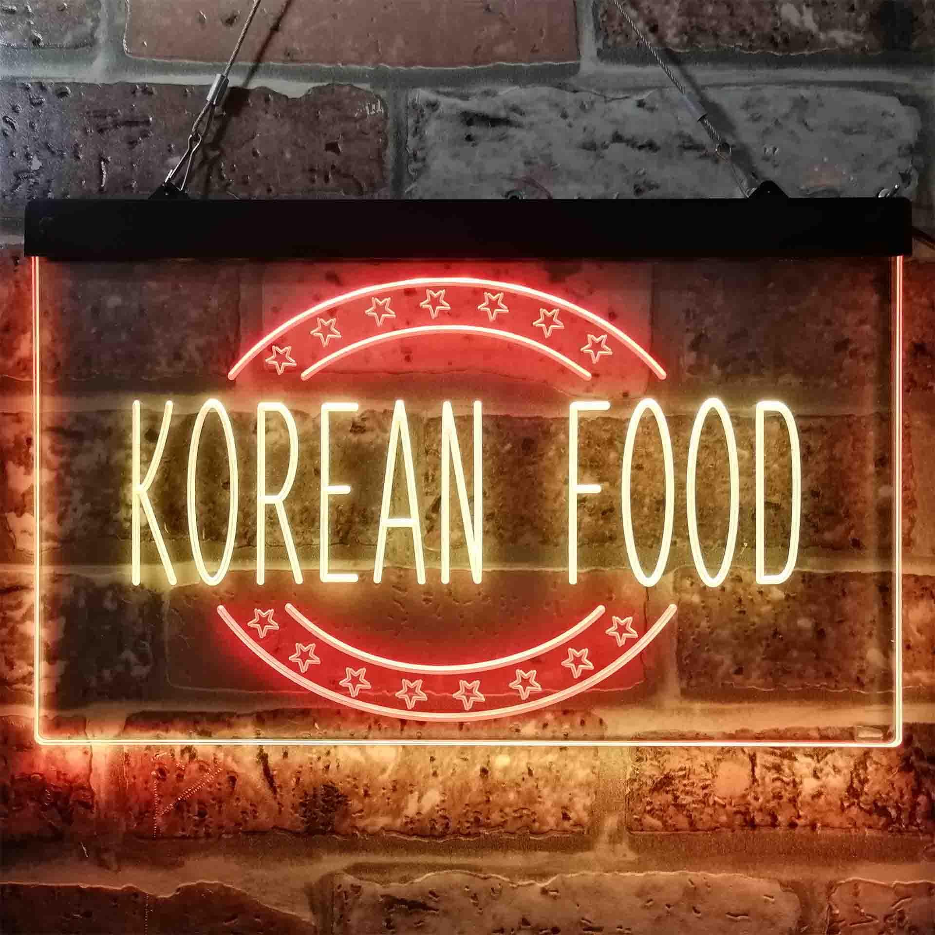 pro Korean Food Restaurant Dual-Color LED Neon Sign