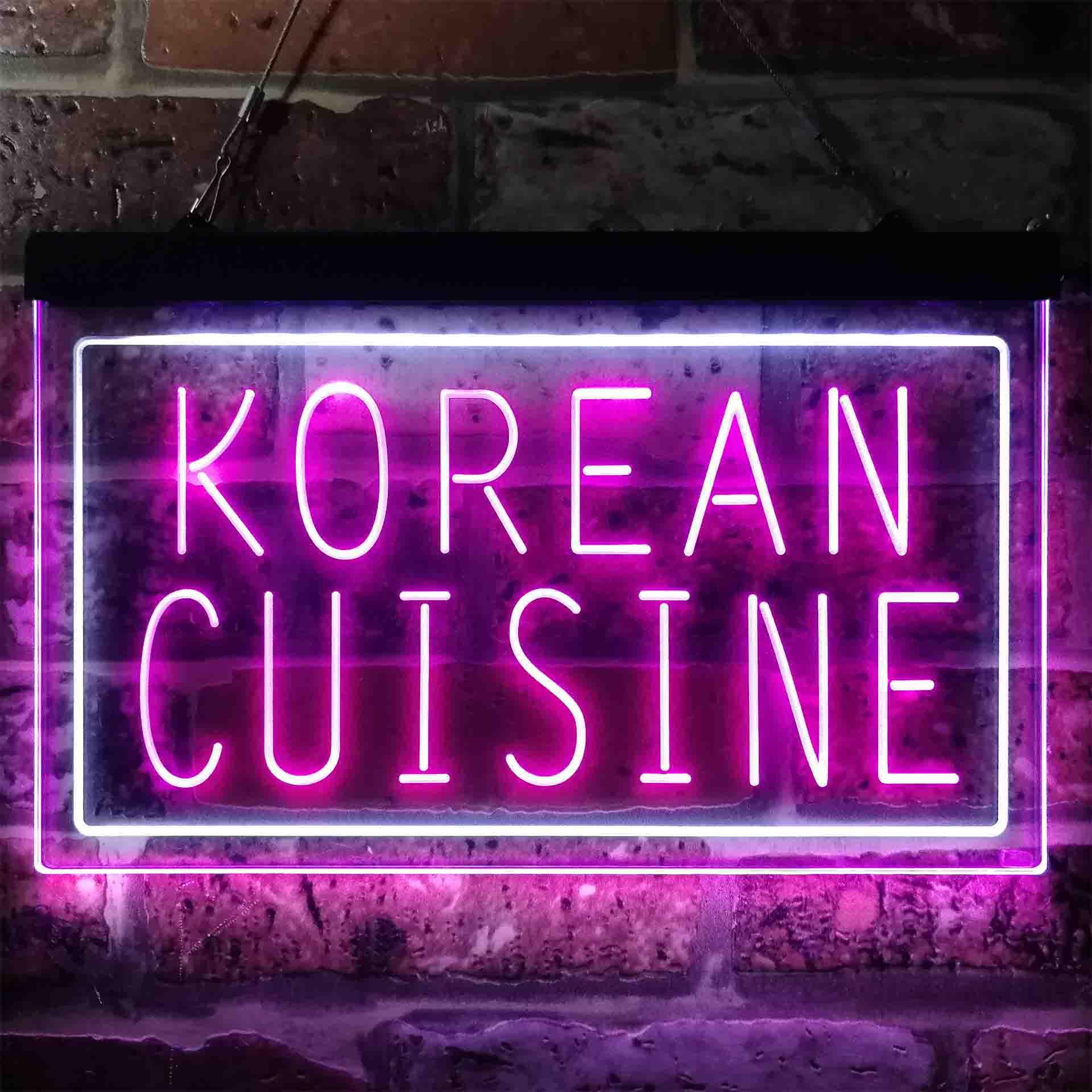 pro Korean Cuisine Restaurant Dual-Color LED Neon Sign