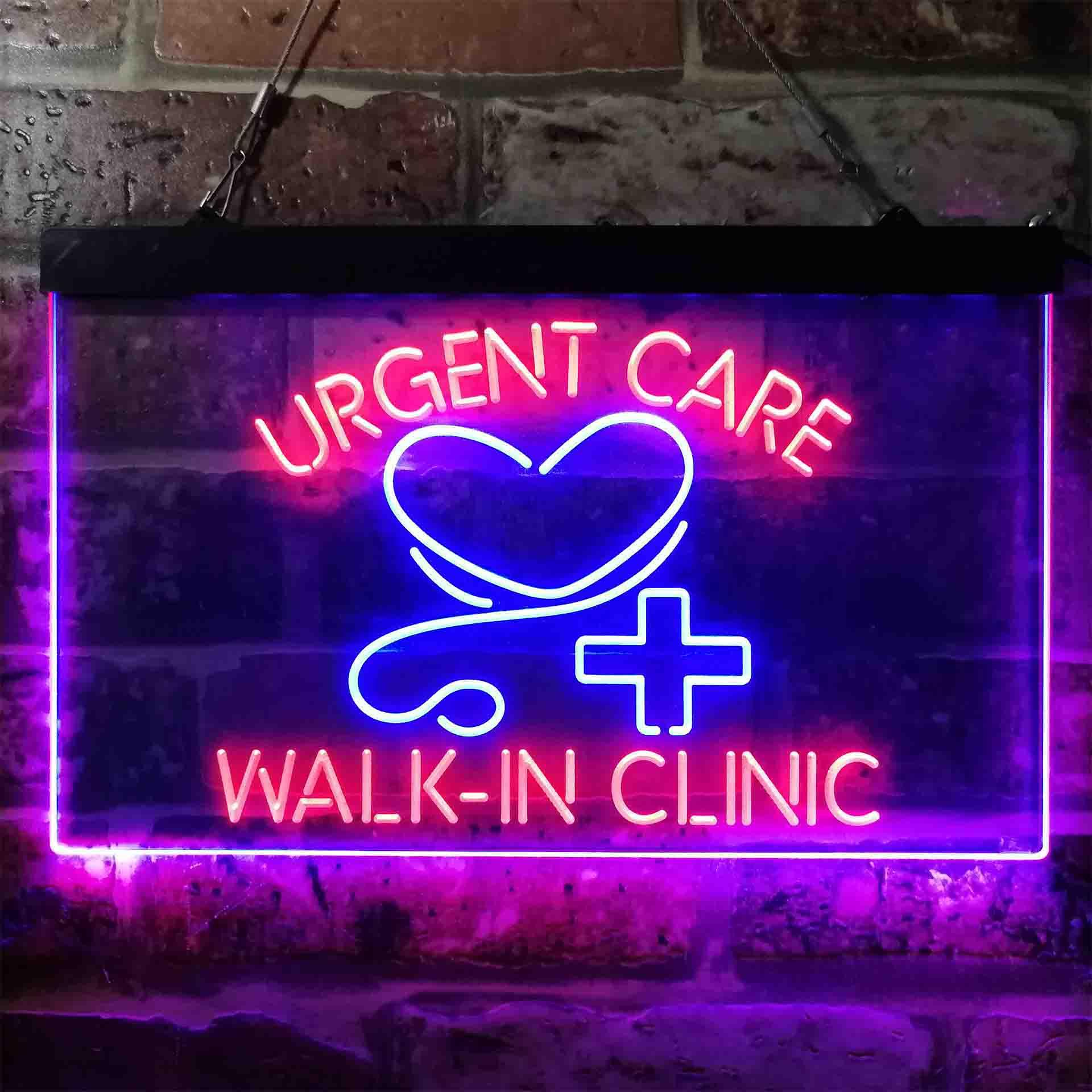 pro Walk in Clinic Urgent Care Display Dual-Color LED Neon Sign