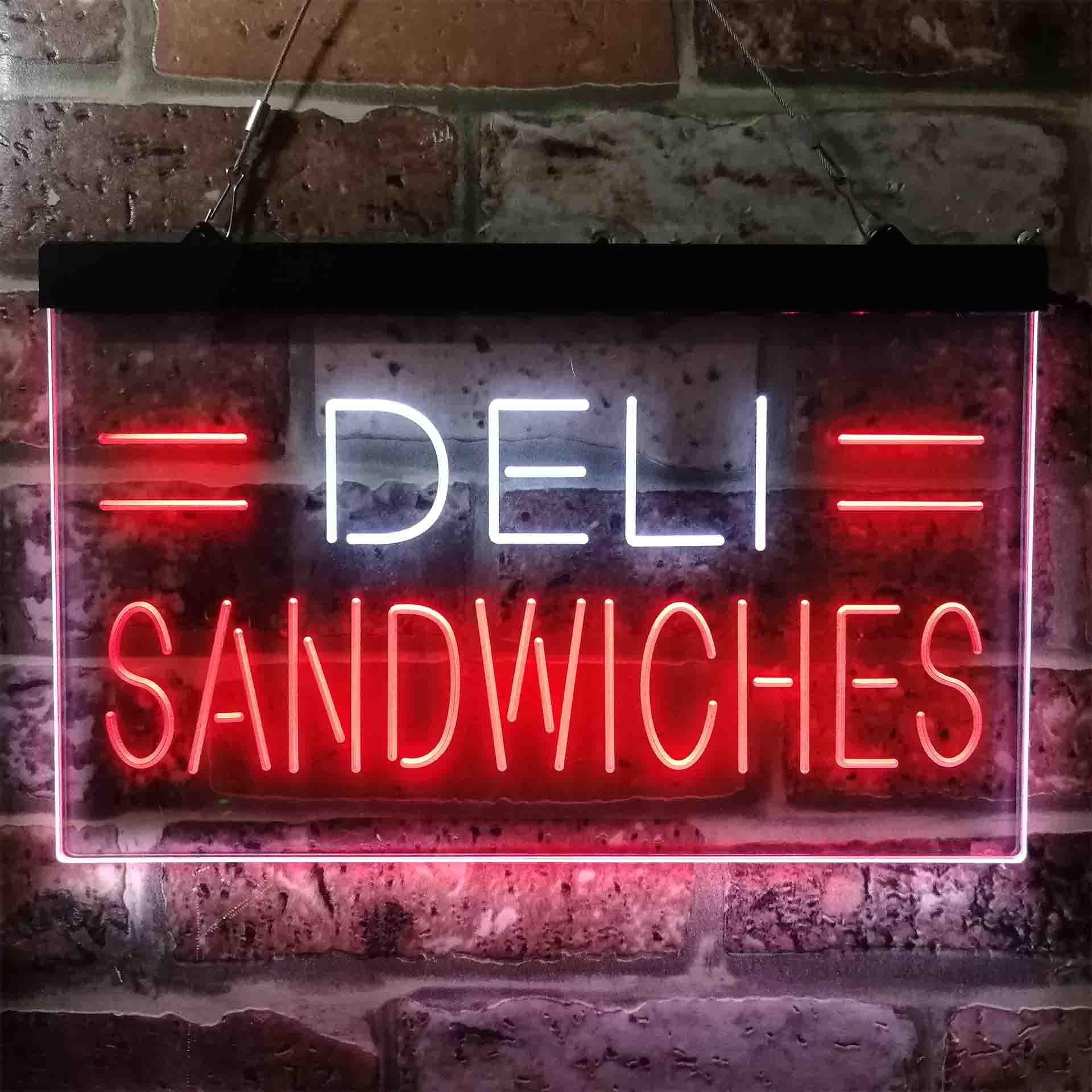 Deli Led Sign pro Deli Sandwiches Cafe Dual-Color LED Neon Sign