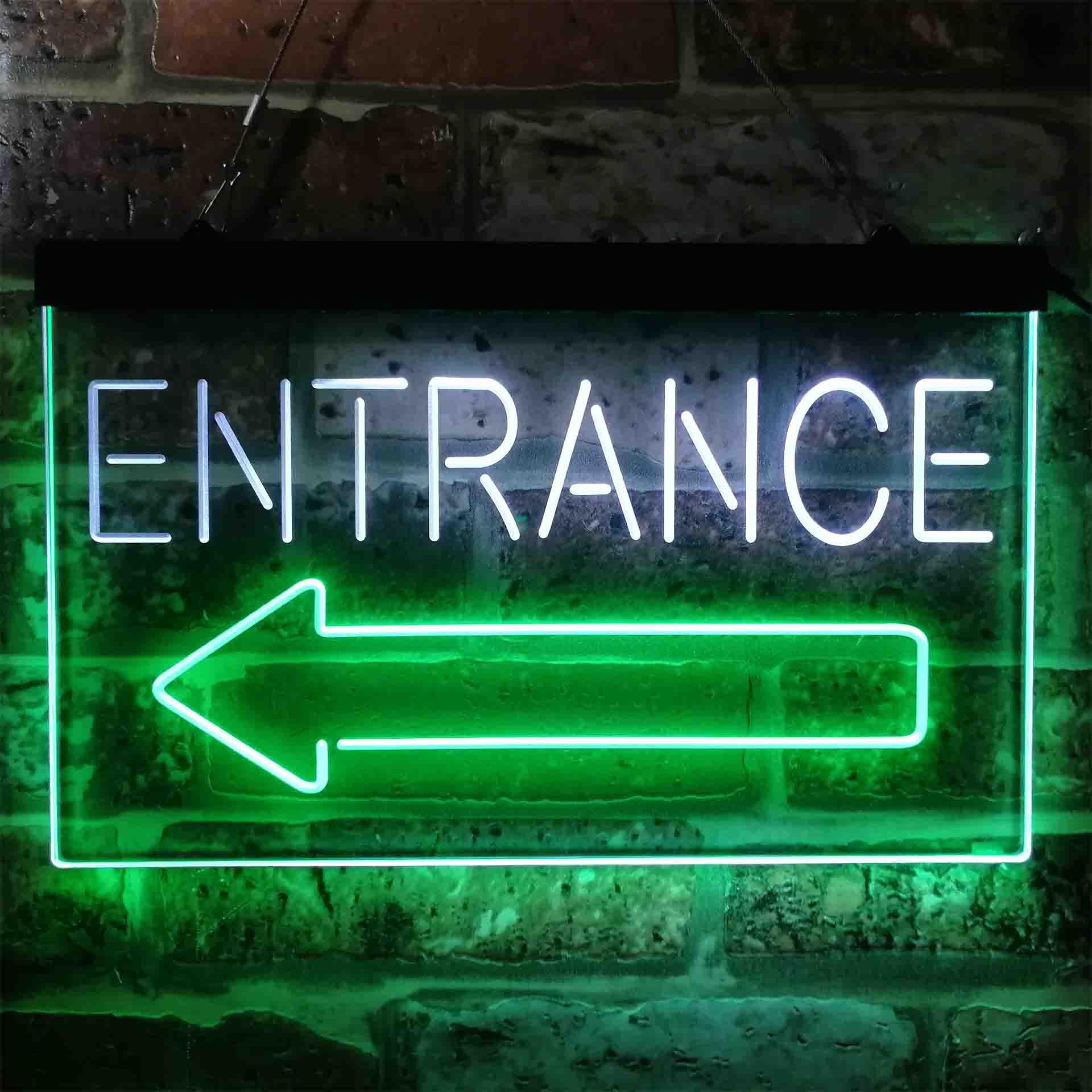 pro Entrance Arrow Left Dual-Color LED Neon Sign