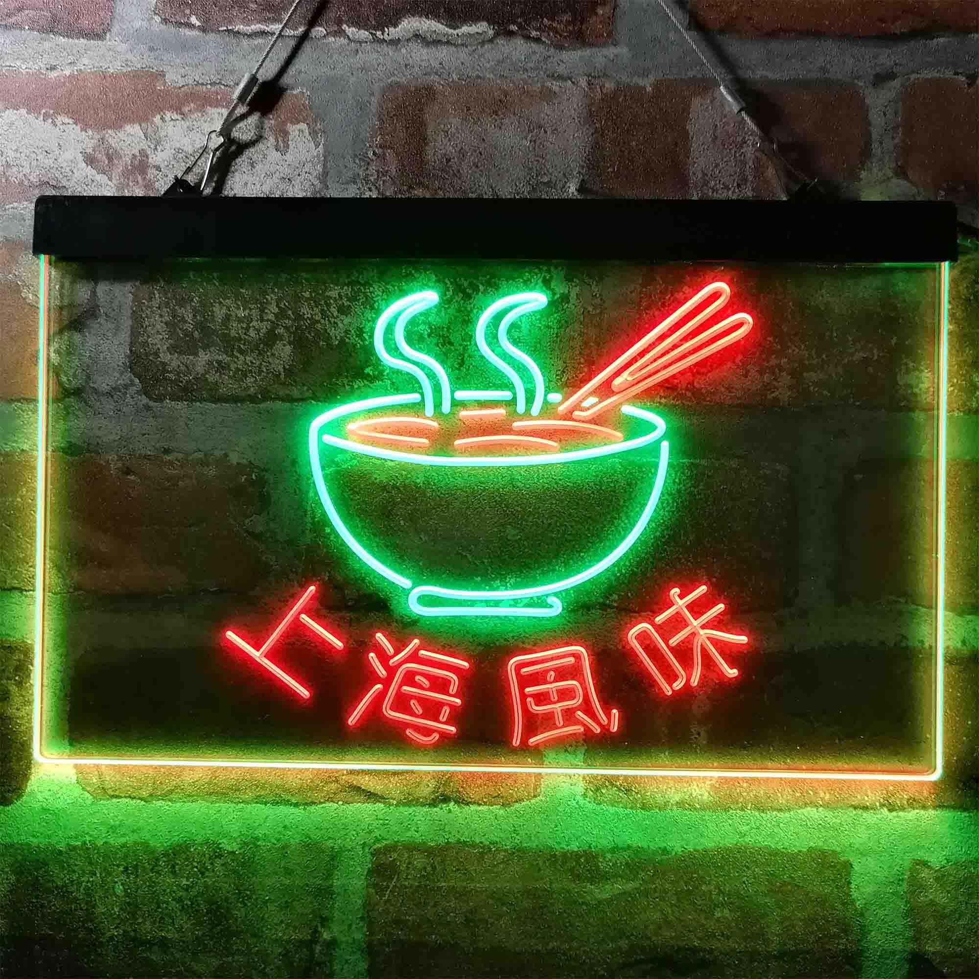 pro Shanghai Style Chinese Noodles Food Restaurant Dual-Color LED Neon Sign