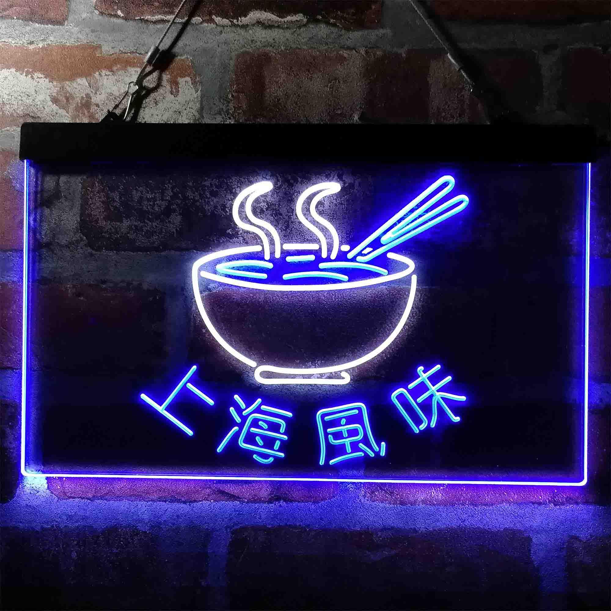 Noodles Led Sign pro Shanghai Style Chinese Noodles Food Restaurant Dual-Color LED Neon Sign