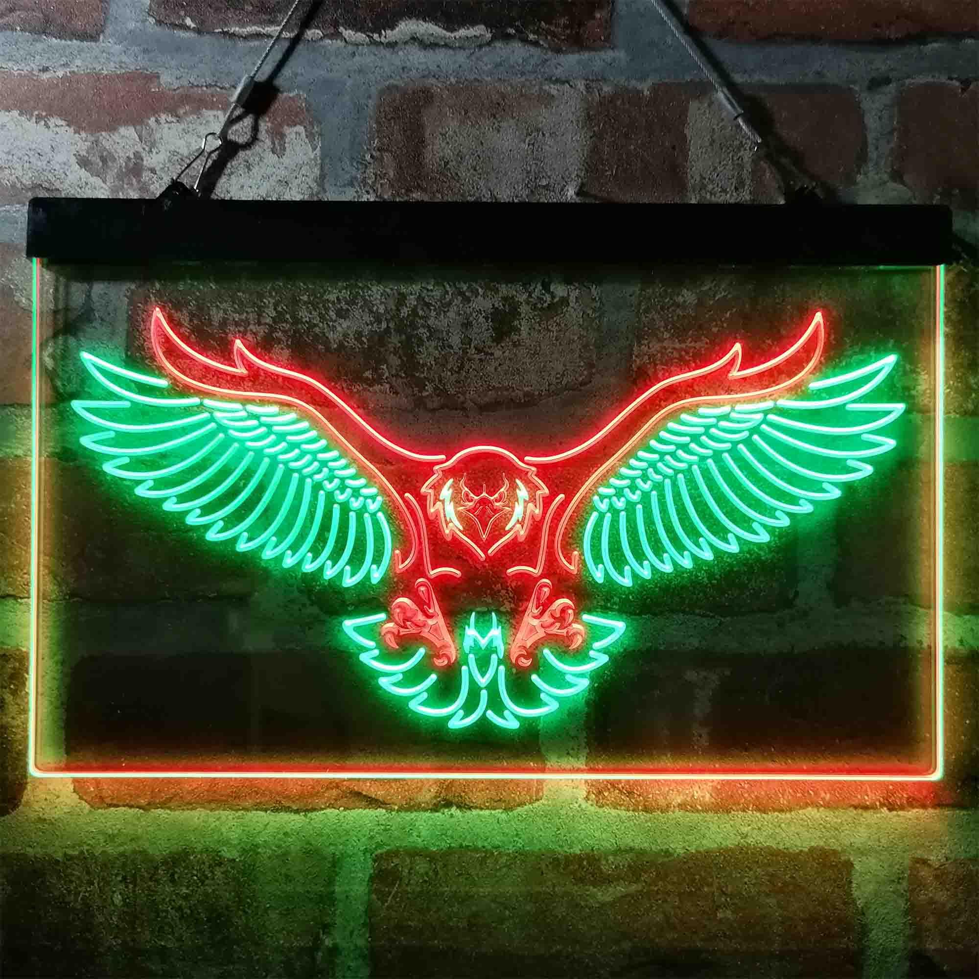 pro Eagle Catching Animals Flying Display Dual-Color LED Neon Sign