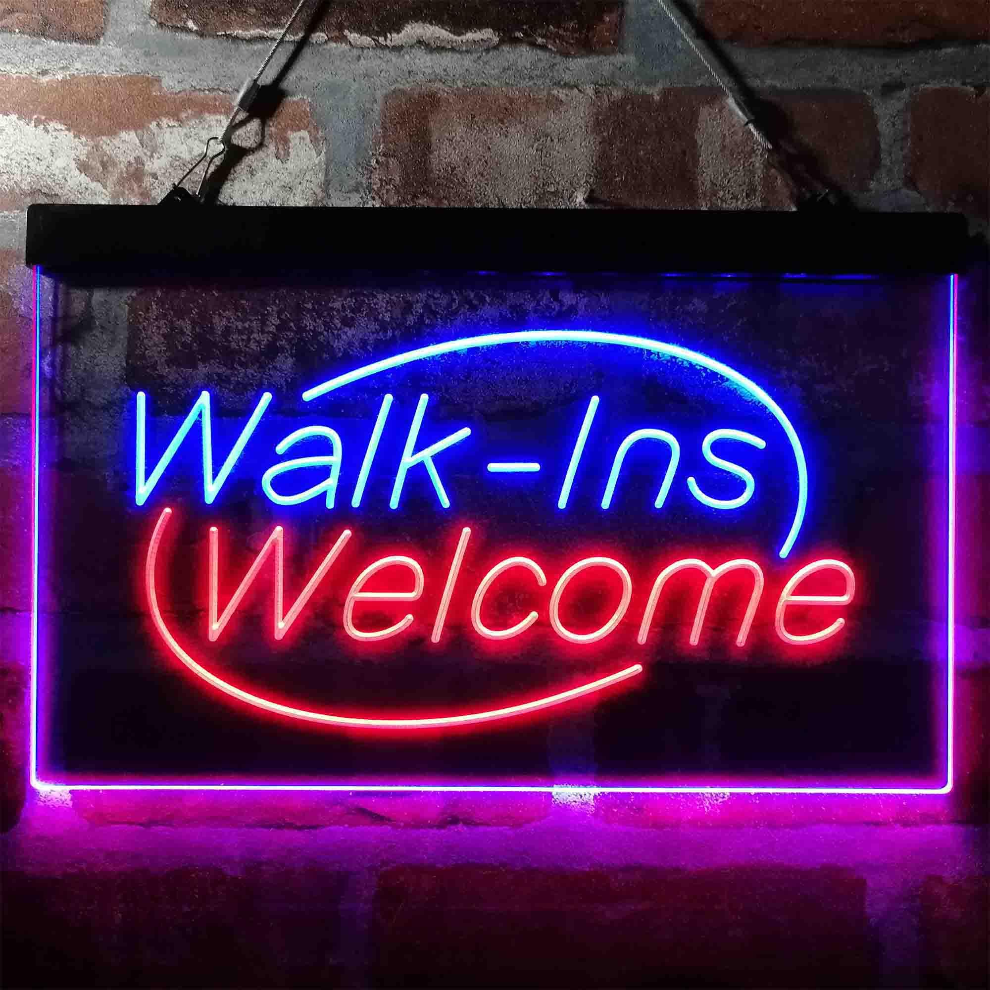 pro Walk-Ins Welcome Display Shop Dual-Color LED Neon Sign