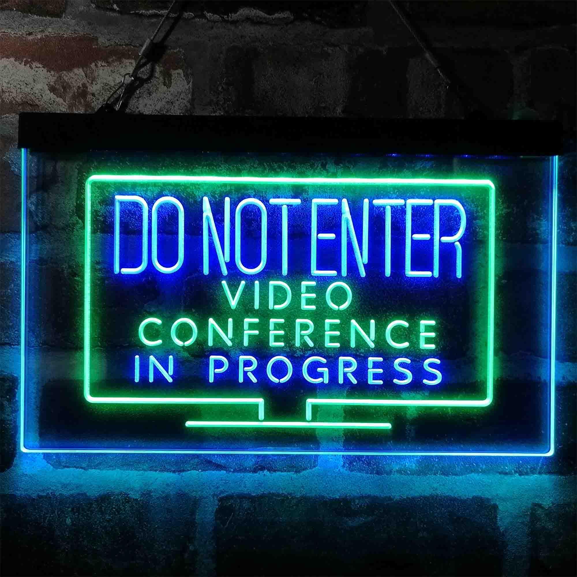 pro Video Conference in Progress Do Not Enter Work from Home Dual-Color ...