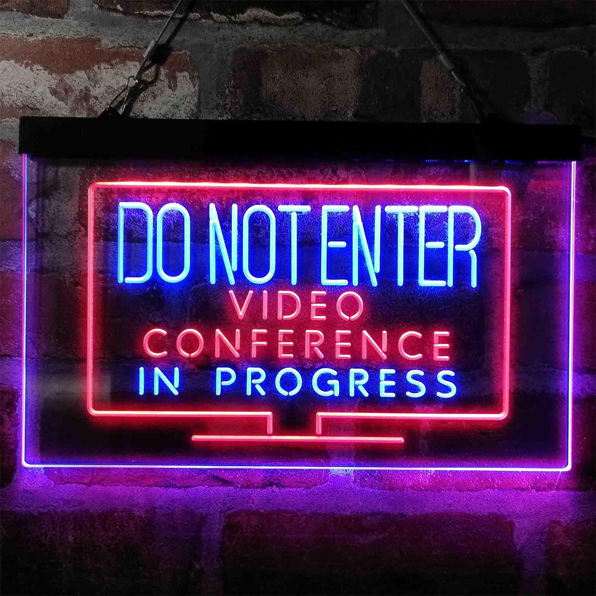 pro Video Conference in Progress Do Not Enter Work from Home Dual-Color ...