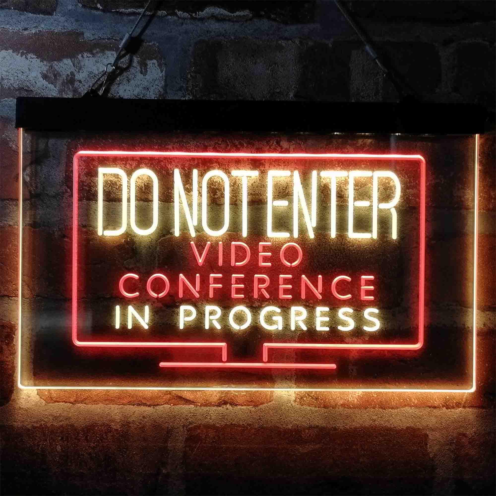 pro Video Conference in Progress Do Not Enter Work from Home Dual-Color ...
