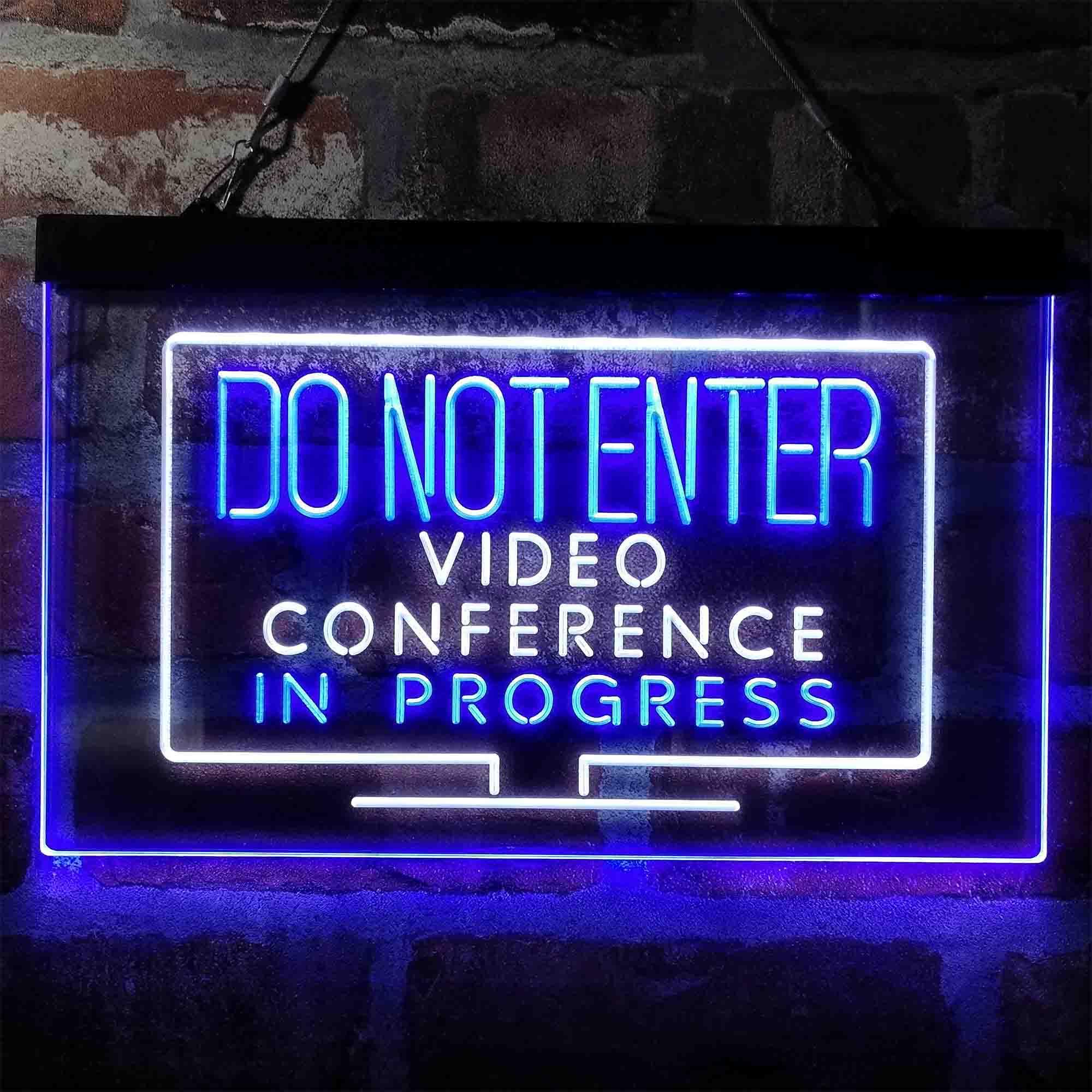 pro Video Conference in Progress Do Not Enter Work from Home Dual-Color ...