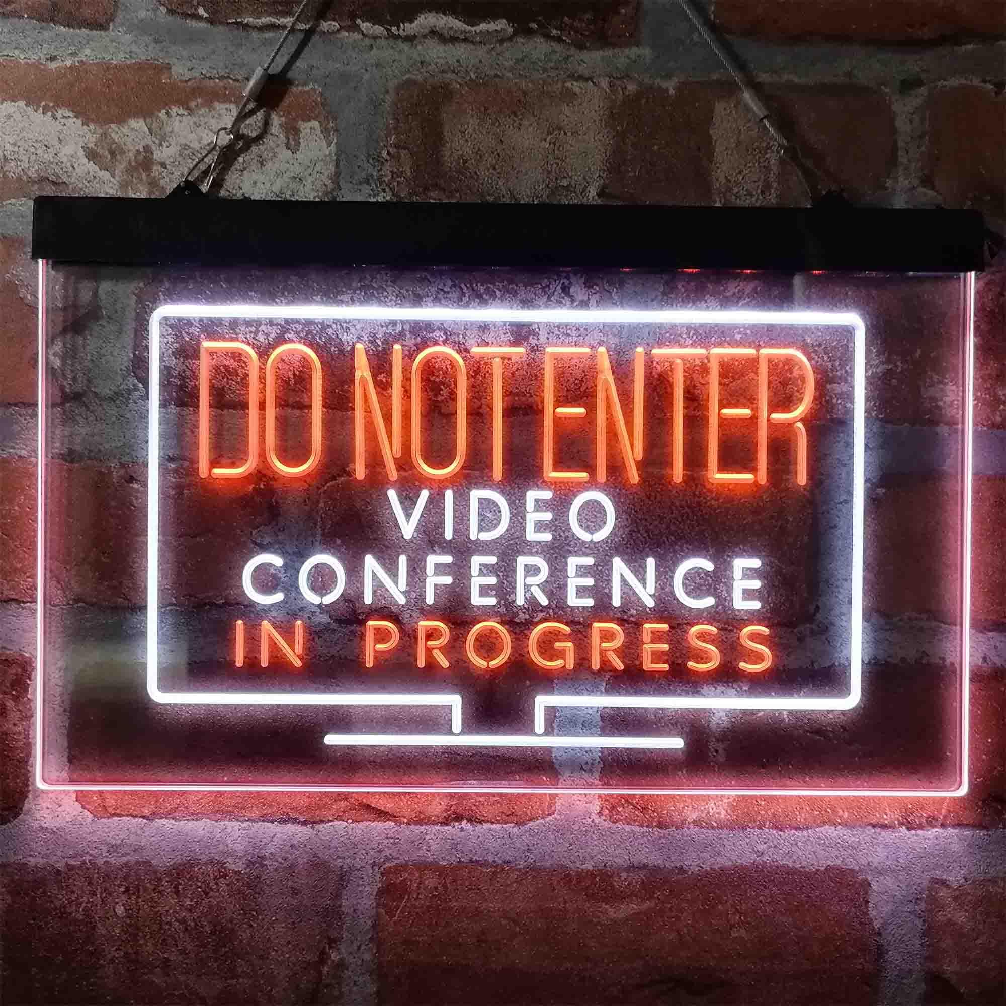 pro Video Conference in Progress Do Not Enter Work from Home Dual-Color ...