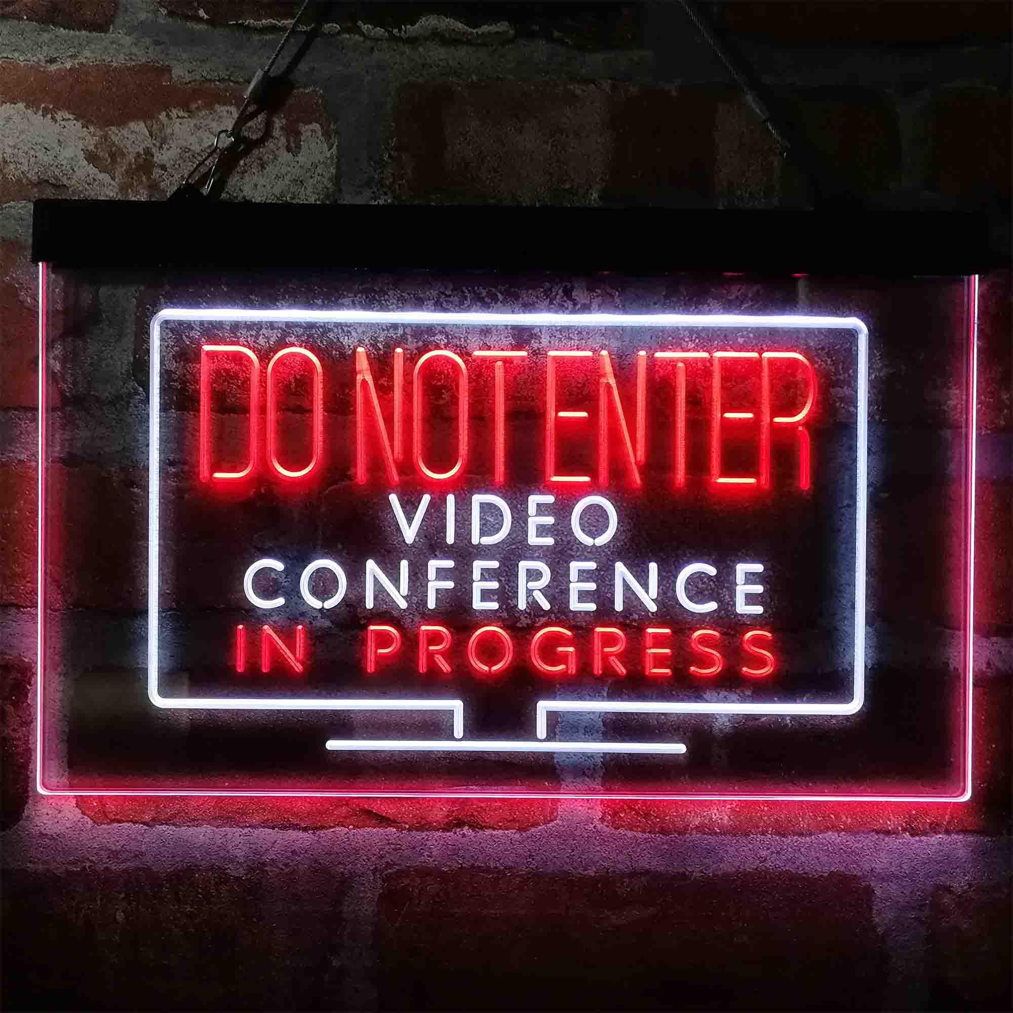 pro Video Conference in Progress Do Not Enter Work from Home Dual-Color ...