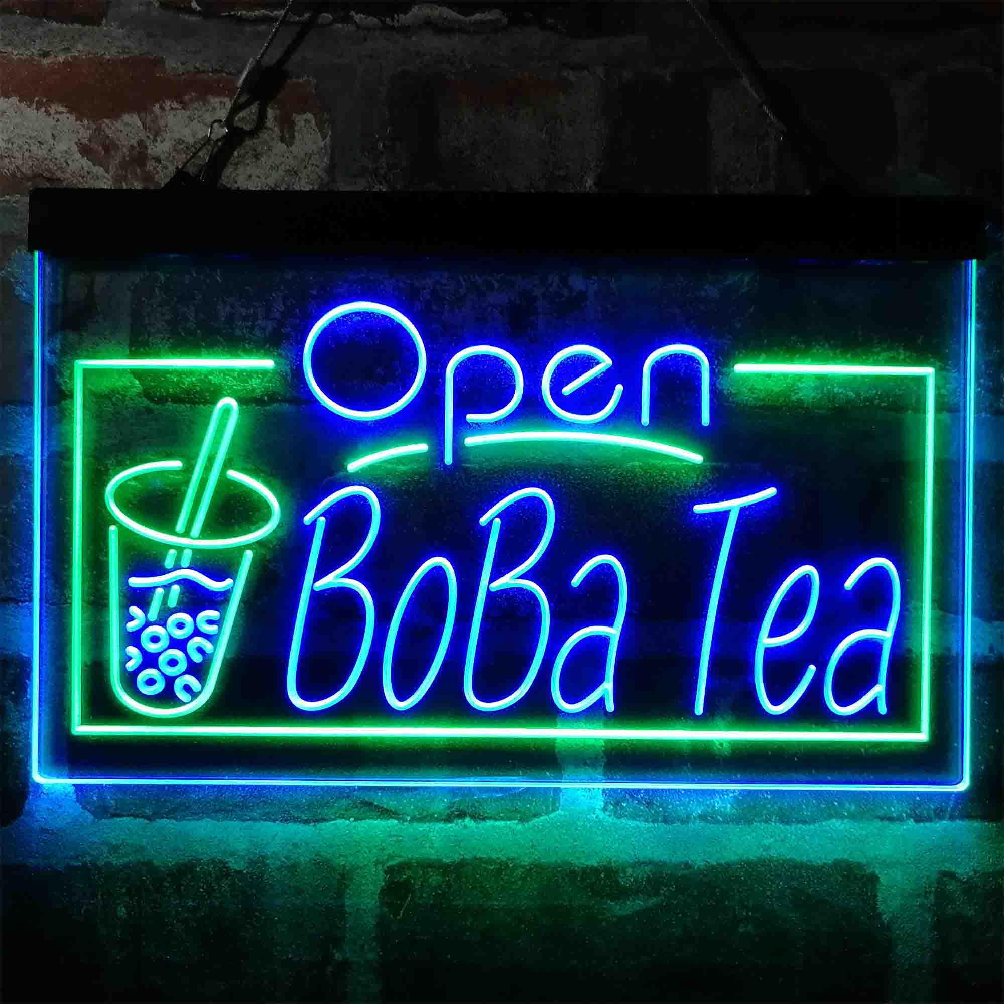 pro Boba Tea Open Cafe Dual-Color LED Neon Sign