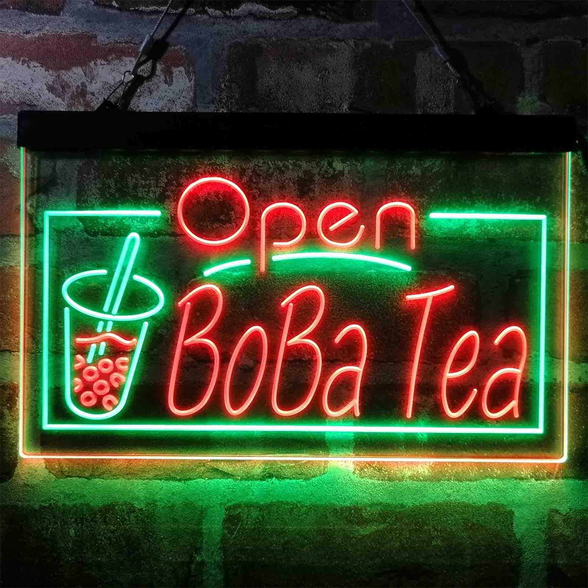 pro Boba Tea Open Cafe Dual-Color LED Neon Sign