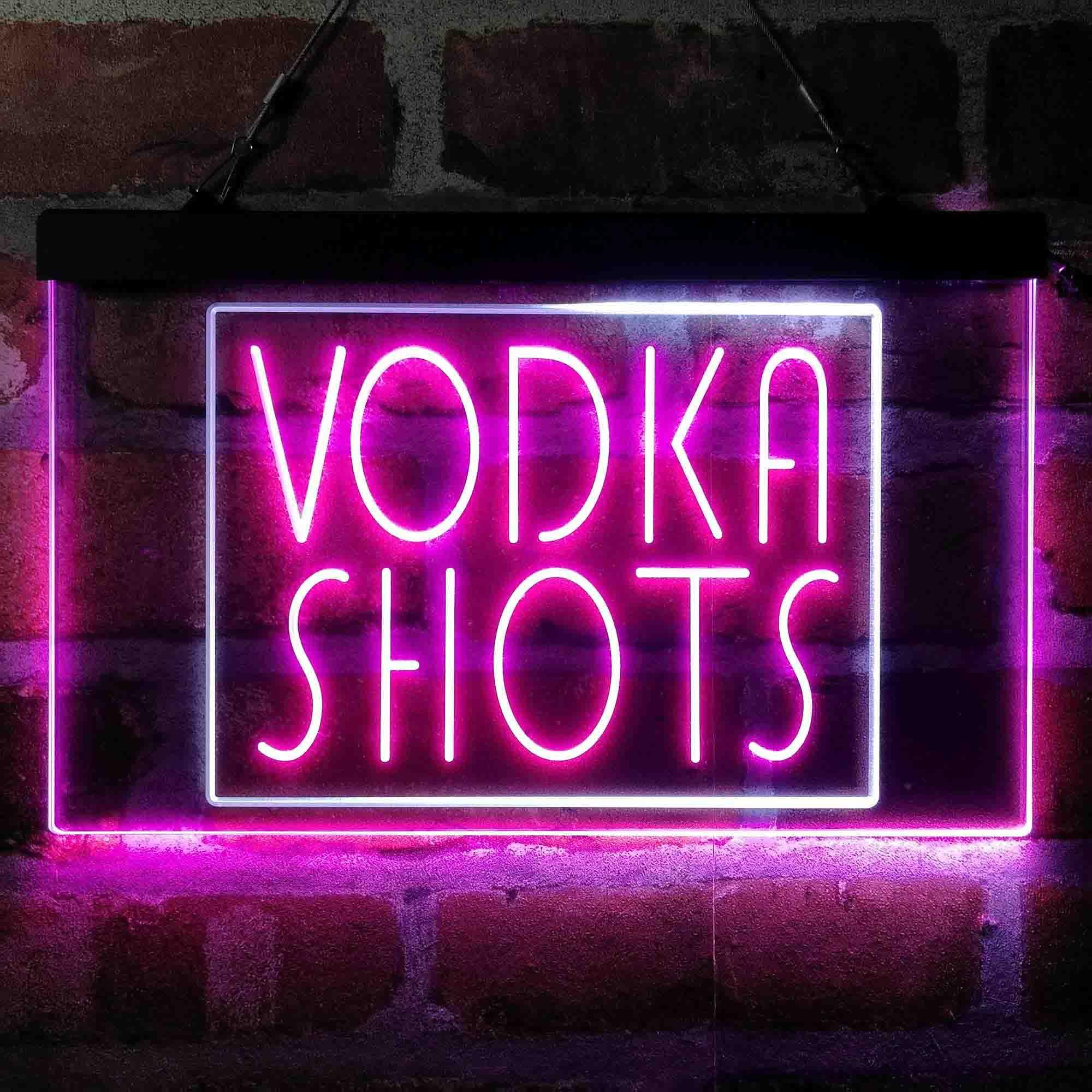 pro Vodka Shots Display Dual-Color LED Neon Sign