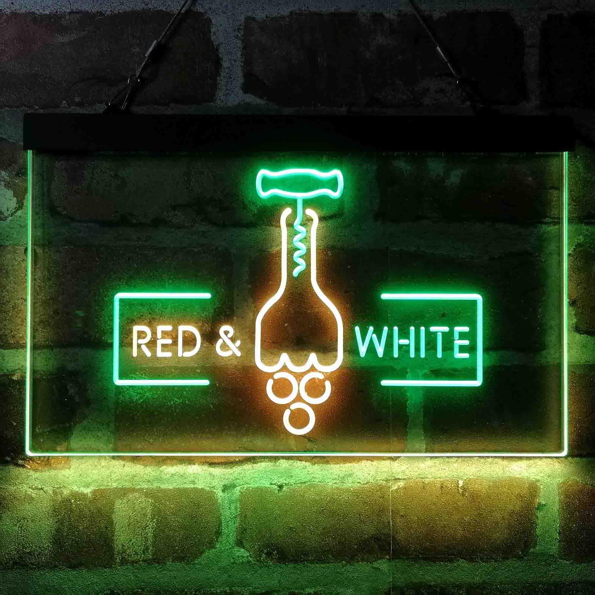 pro Red White Wine Opener Bar Display Dual-Color LED Neon Sign