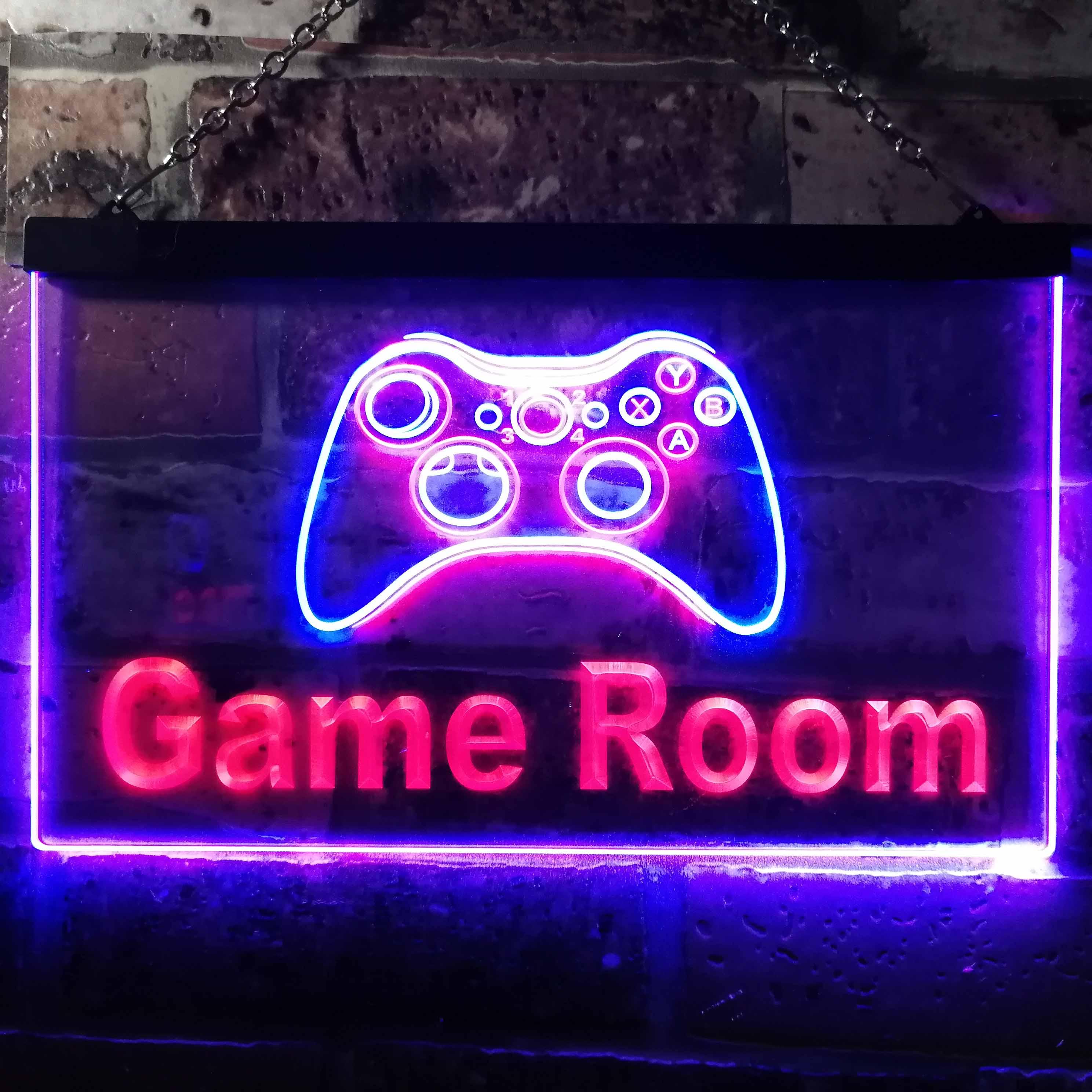 pro Game Room Console Man Cave Garage Dual-Color LED Neon Sign