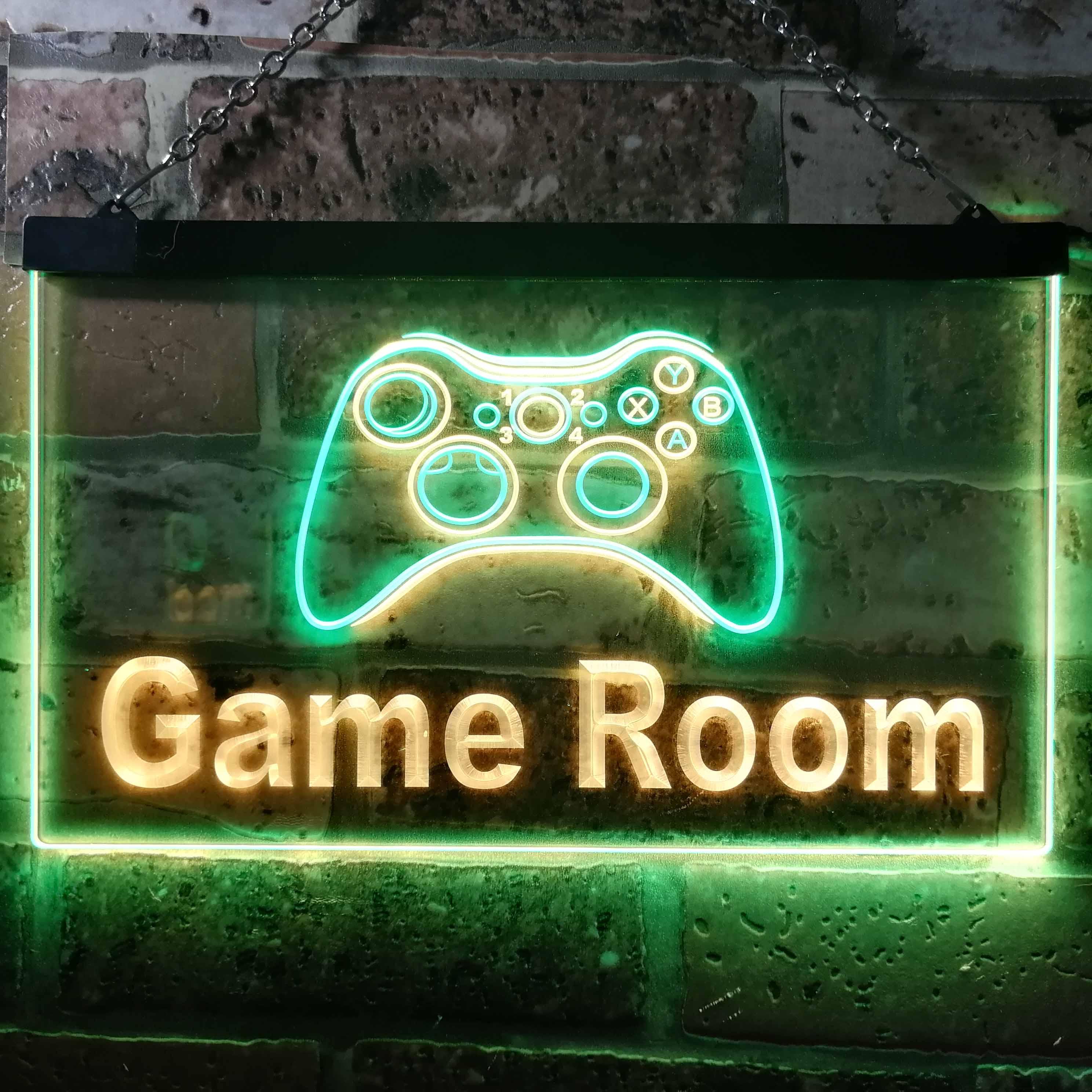 pro Game Room Console Man Cave Garage Dual-Color LED Neon Sign