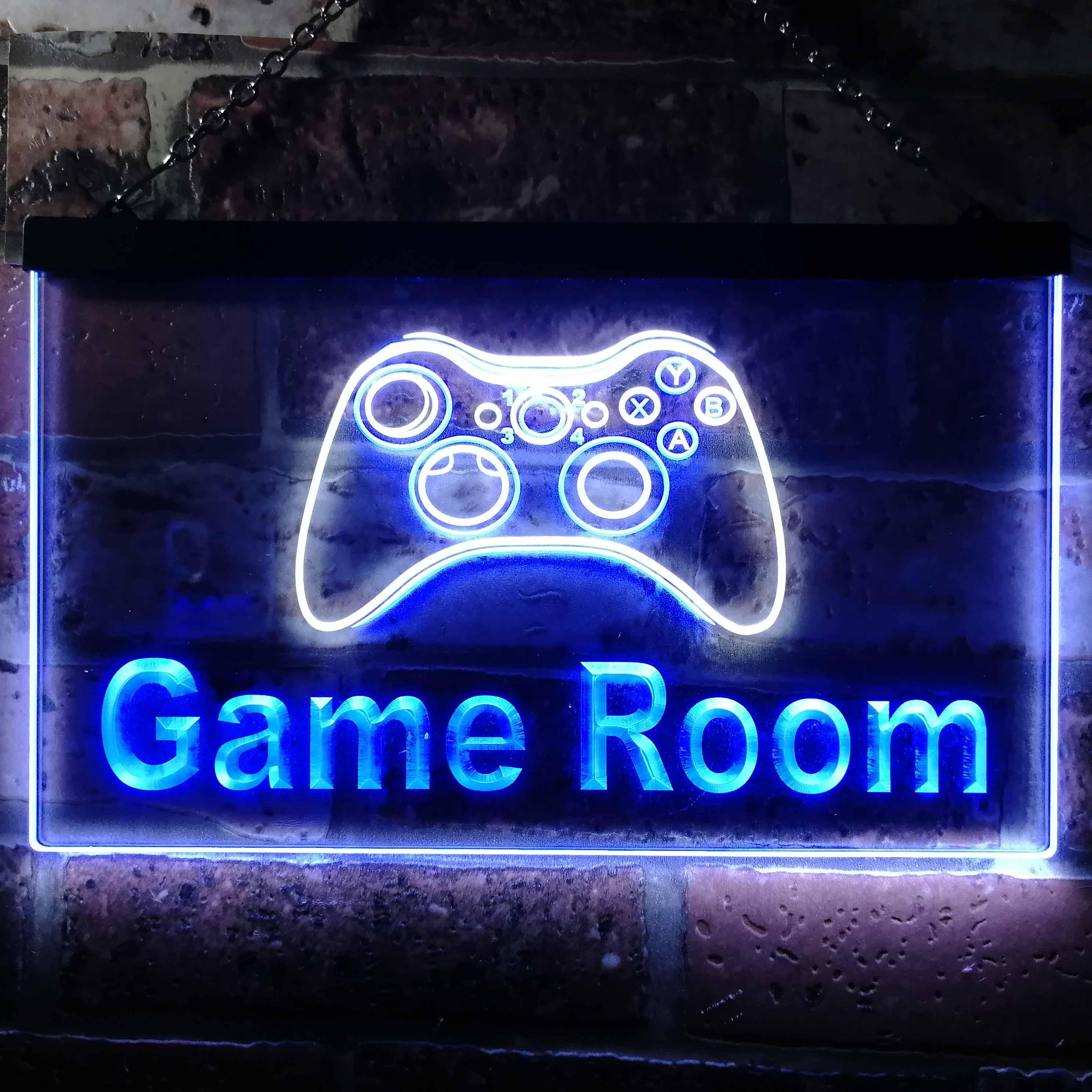 pro Game Room Console Man Cave Garage Dual-Color LED Neon Sign
