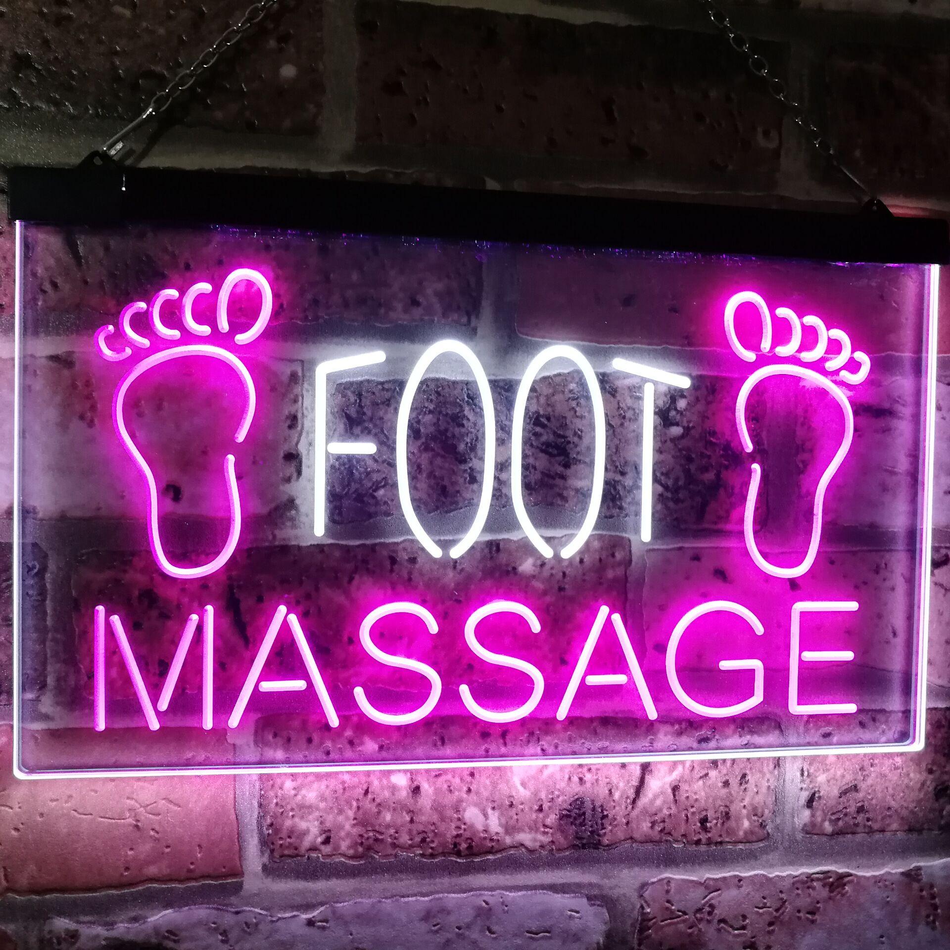 pro Foot Massage Shop Relax Welcome Open Business Decor Dual-Color LED ...