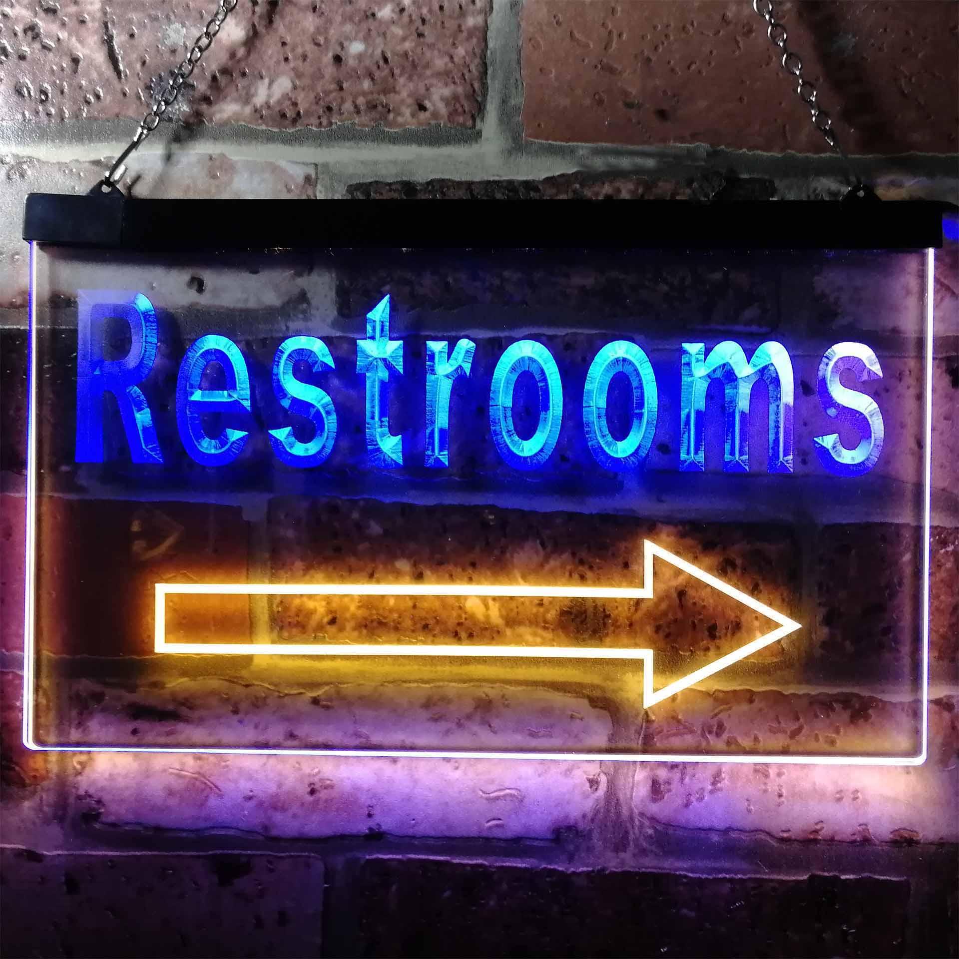 pro Restroom Arrow Toilet Display Dual-Color LED Neon Sign