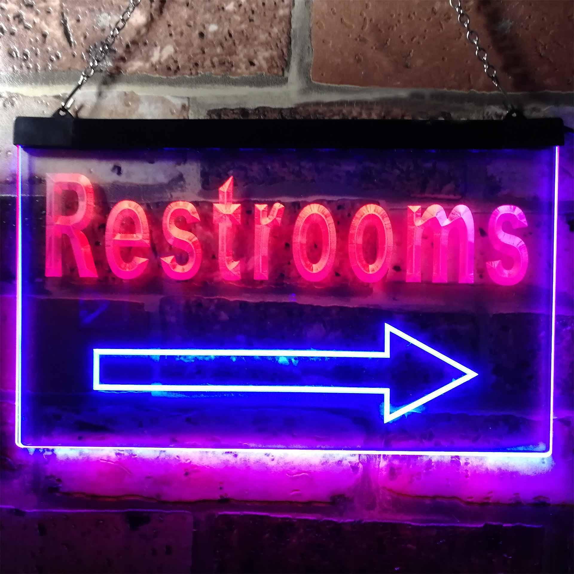 pro Restroom Arrow Toilet Display Dual-Color LED Neon Sign