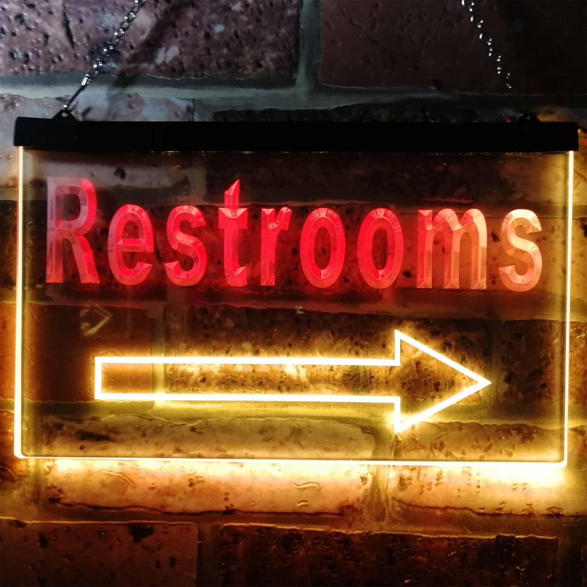 pro Restroom Arrow Toilet Display Dual-Color LED Neon Sign