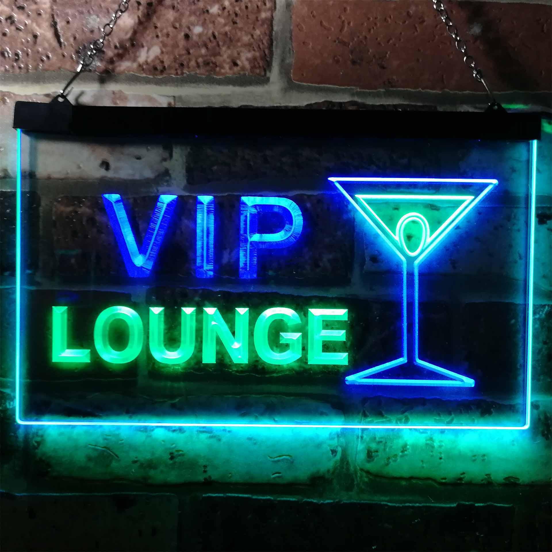 pro VIP Lounge Cocktails Glass Bar Wine Club Dual-Color LED Neon Sign