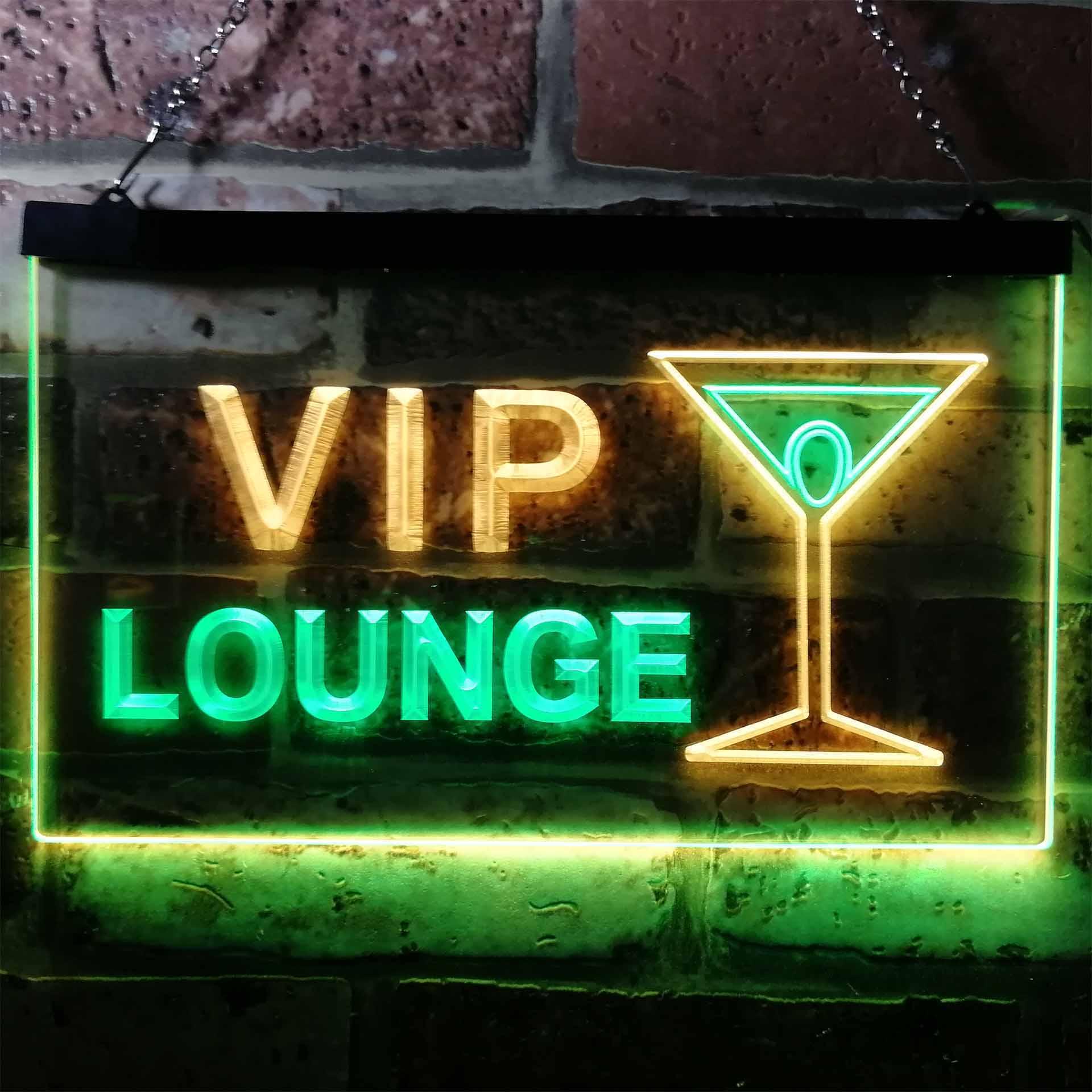 pro VIP Lounge Cocktails Glass Bar Wine Club Dual-Color LED Neon Sign