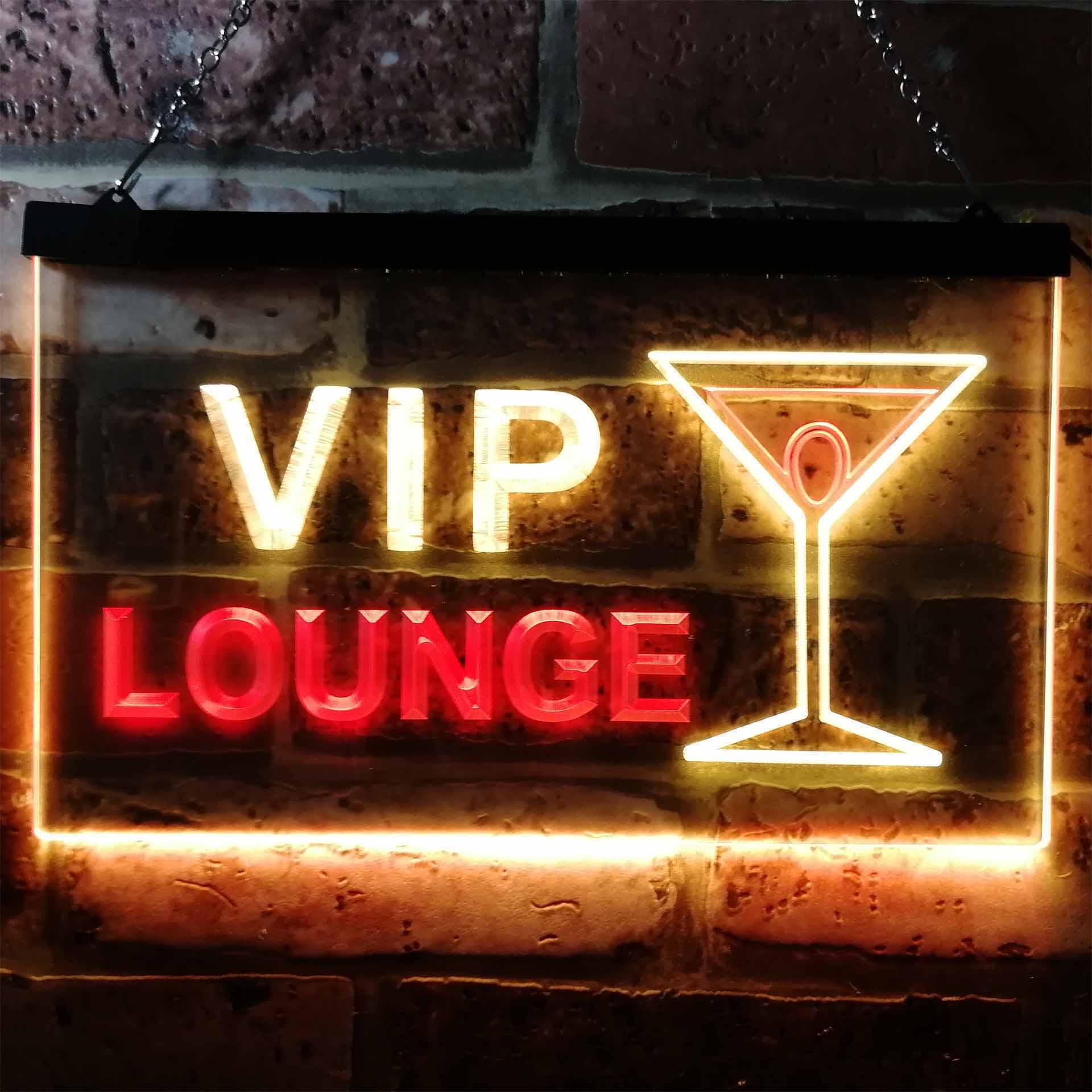 pro VIP Lounge Cocktails Glass Bar Wine Club Dual-Color LED Neon Sign
