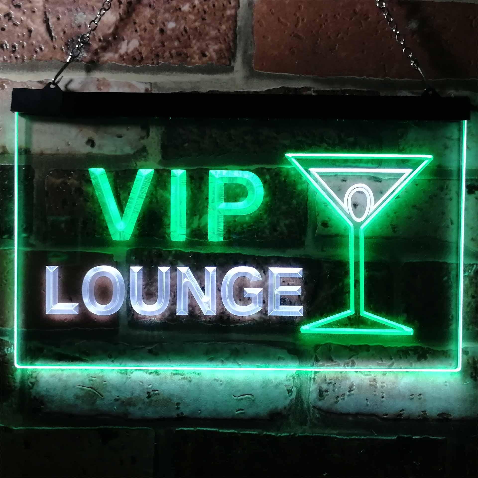 pro VIP Lounge Cocktails Glass Bar Wine Club Dual-Color LED Neon Sign