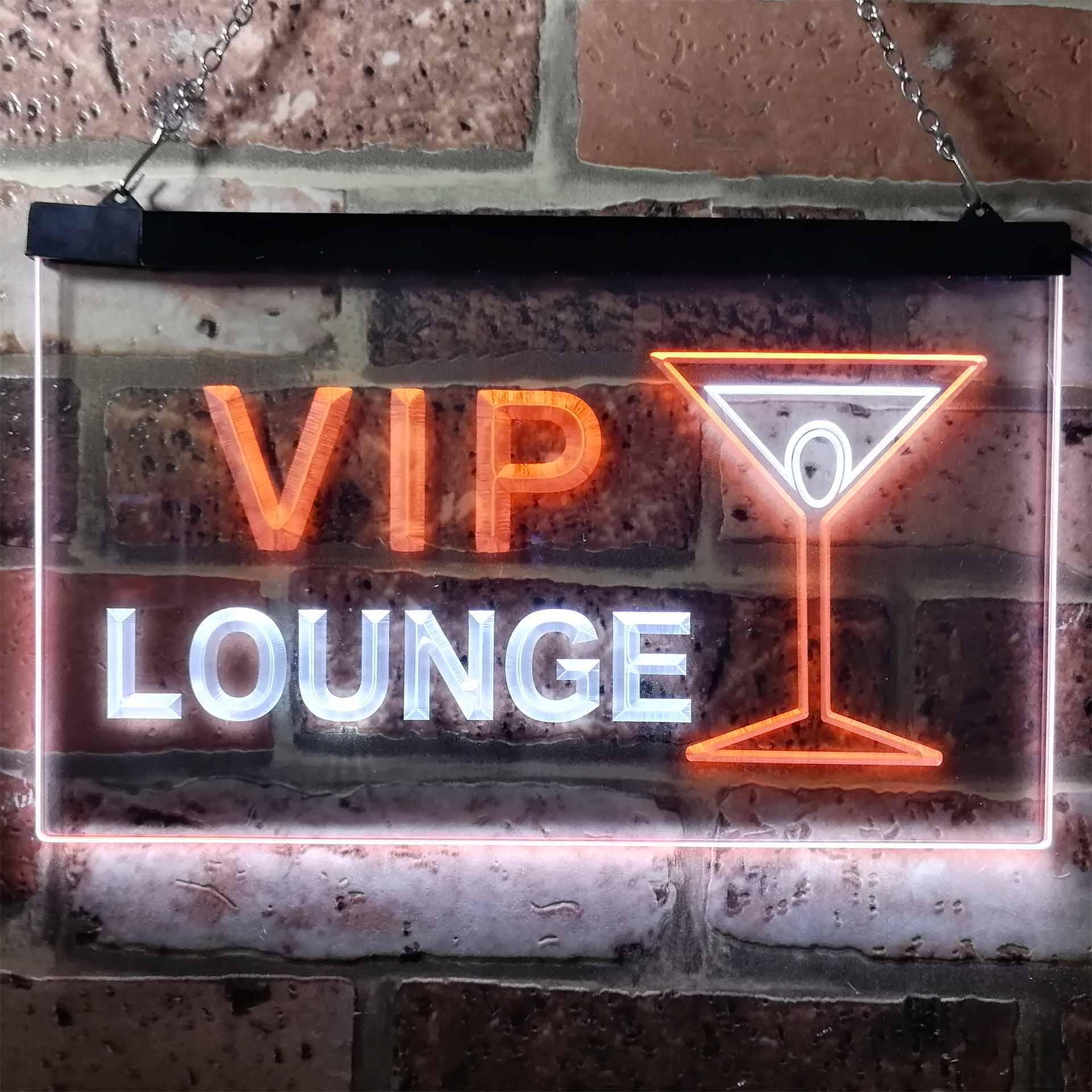 pro VIP Lounge Cocktails Glass Bar Wine Club Dual-Color LED Neon Sign
