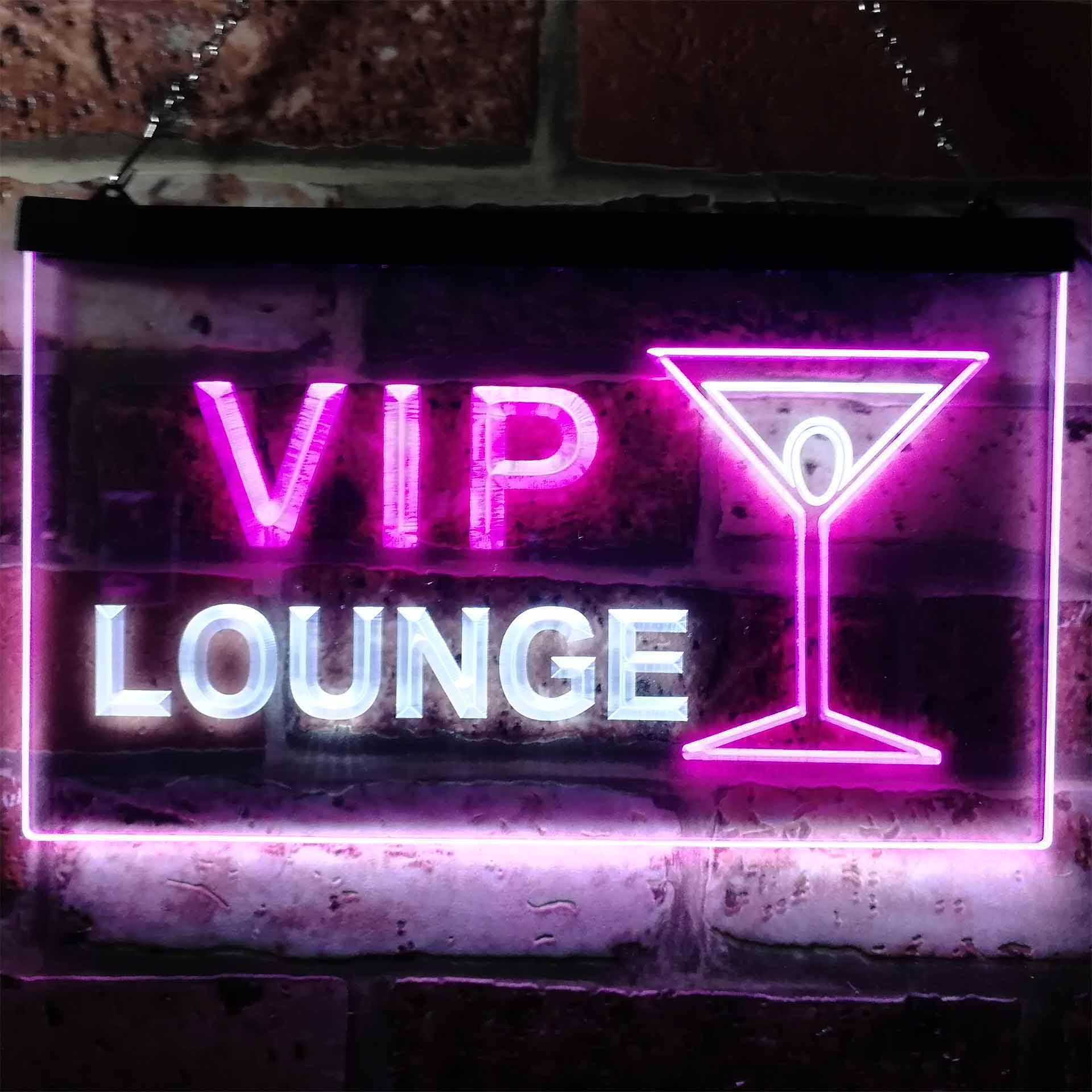 pro VIP Lounge Cocktails Glass Bar Wine Club Dual-Color LED Neon Sign