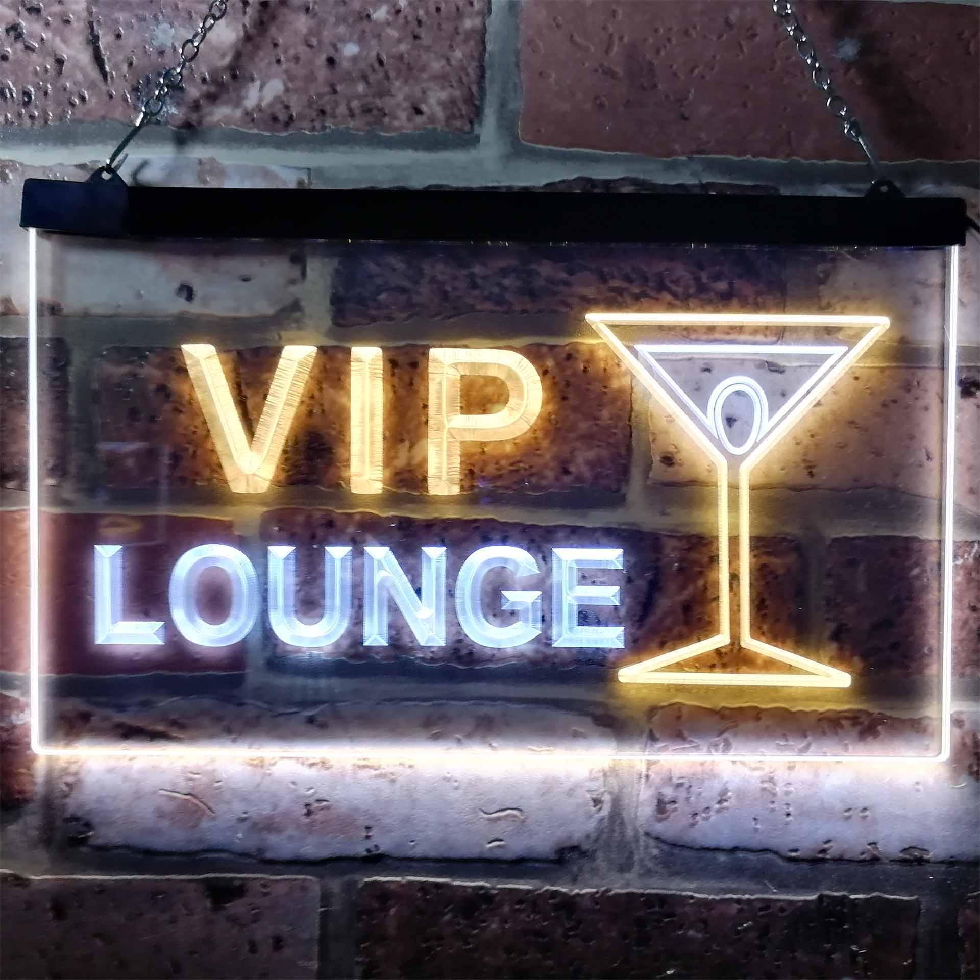 pro VIP Lounge Cocktails Glass Bar Wine Club Dual-Color LED Neon Sign