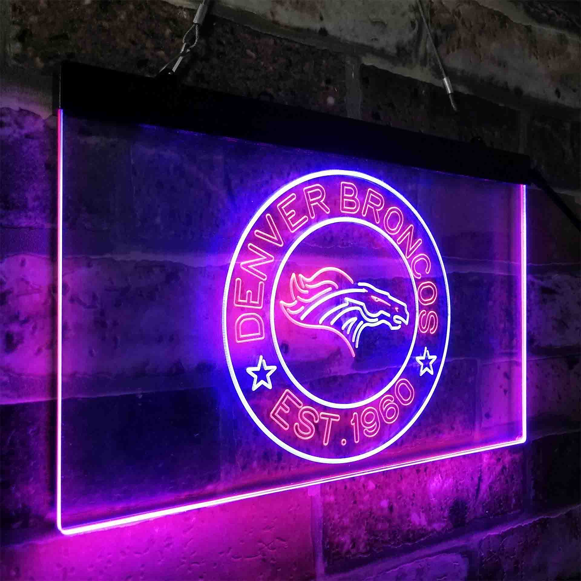 Personalized Denver Broncos Neon-Like LED Sign - ProLedSign