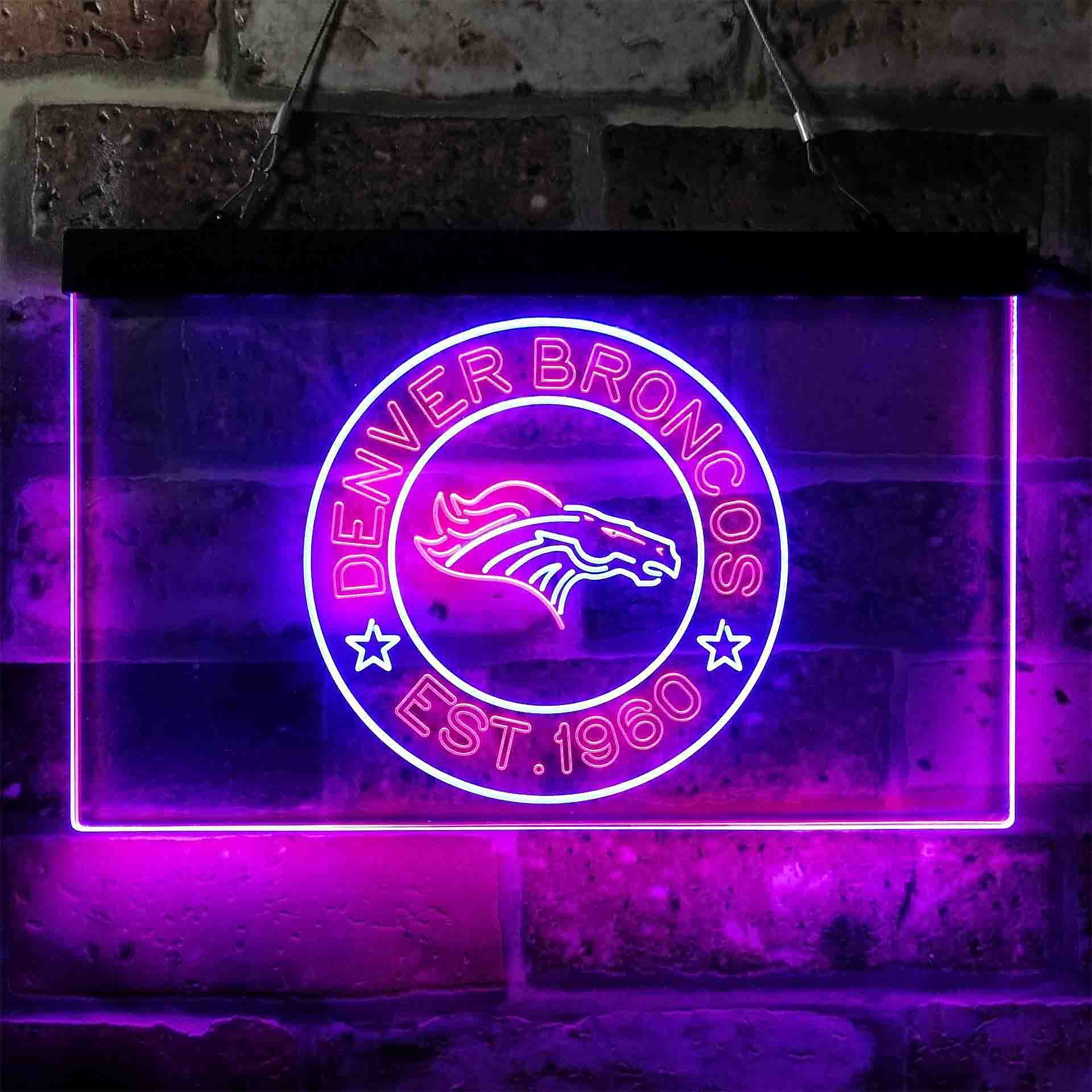 Personalized Denver Broncos Neon-Like LED Sign - ProLedSign