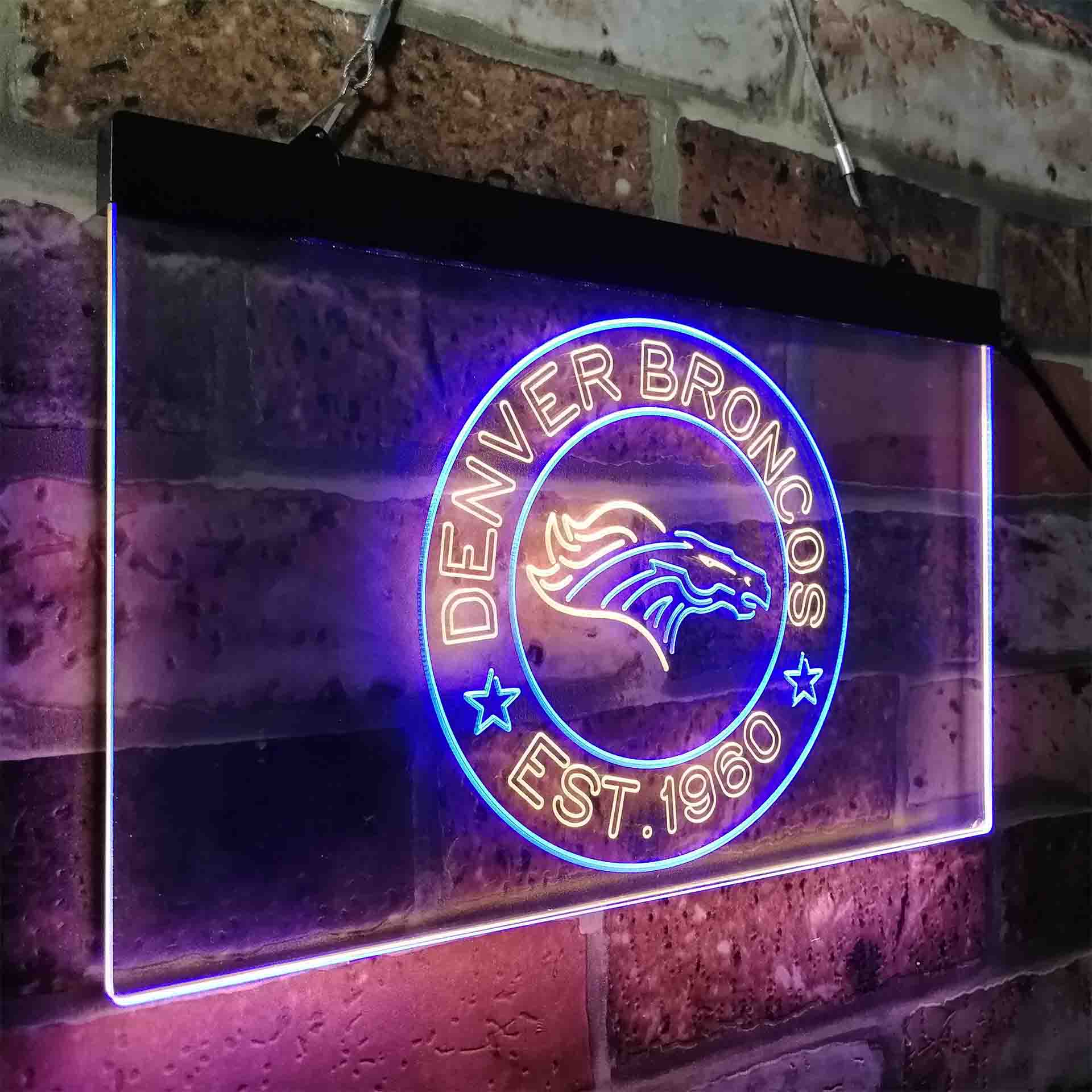 Personalized Denver Broncos Neon-Like LED Sign - ProLedSign