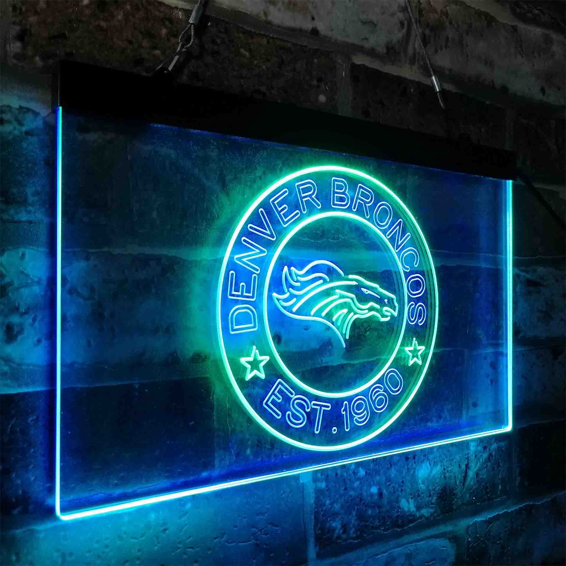 Personalized Denver Broncos Neon-Like LED Sign - ProLedSign