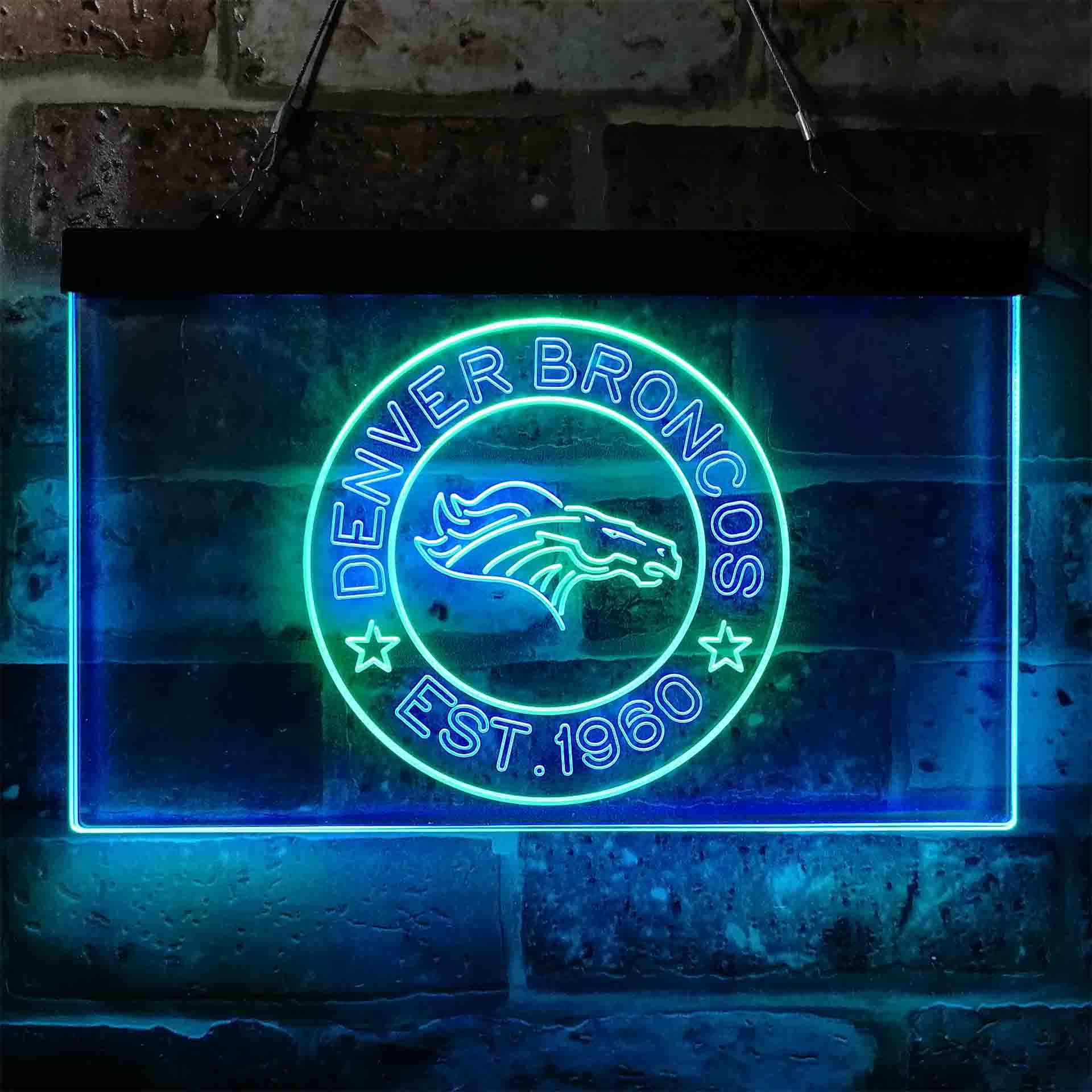 Personalized Denver Broncos Neon-Like LED Sign - ProLedSign