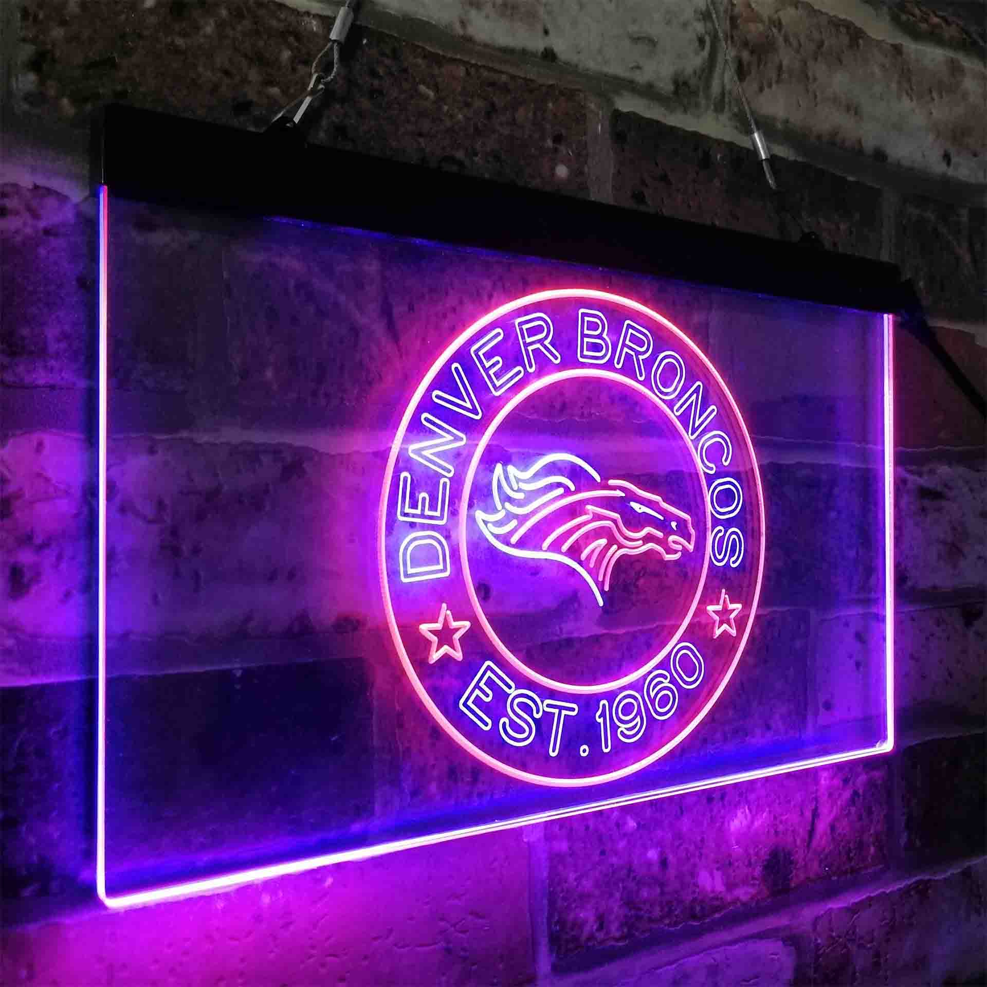 Personalized Denver Broncos Neon-Like LED Sign - ProLedSign