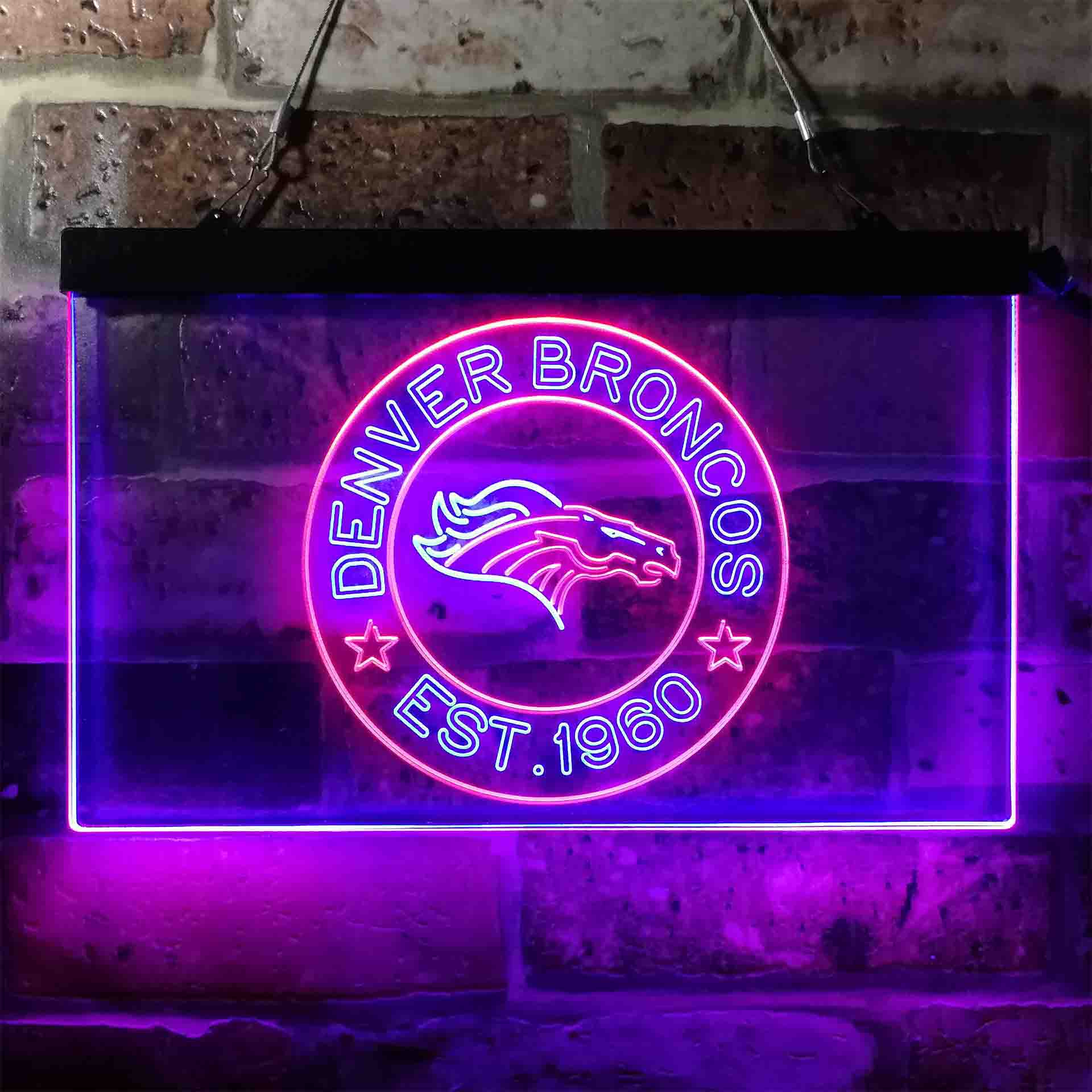 Personalized Denver Broncos Neon-Like LED Sign - ProLedSign