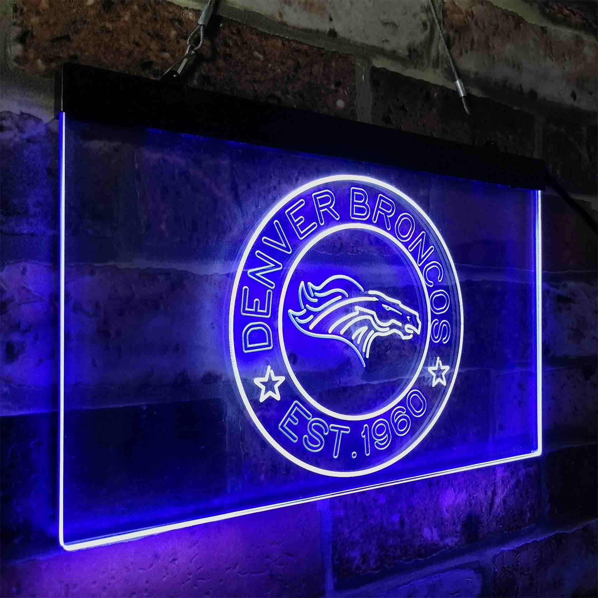 Personalized Denver Broncos Neon-Like LED Sign - ProLedSign