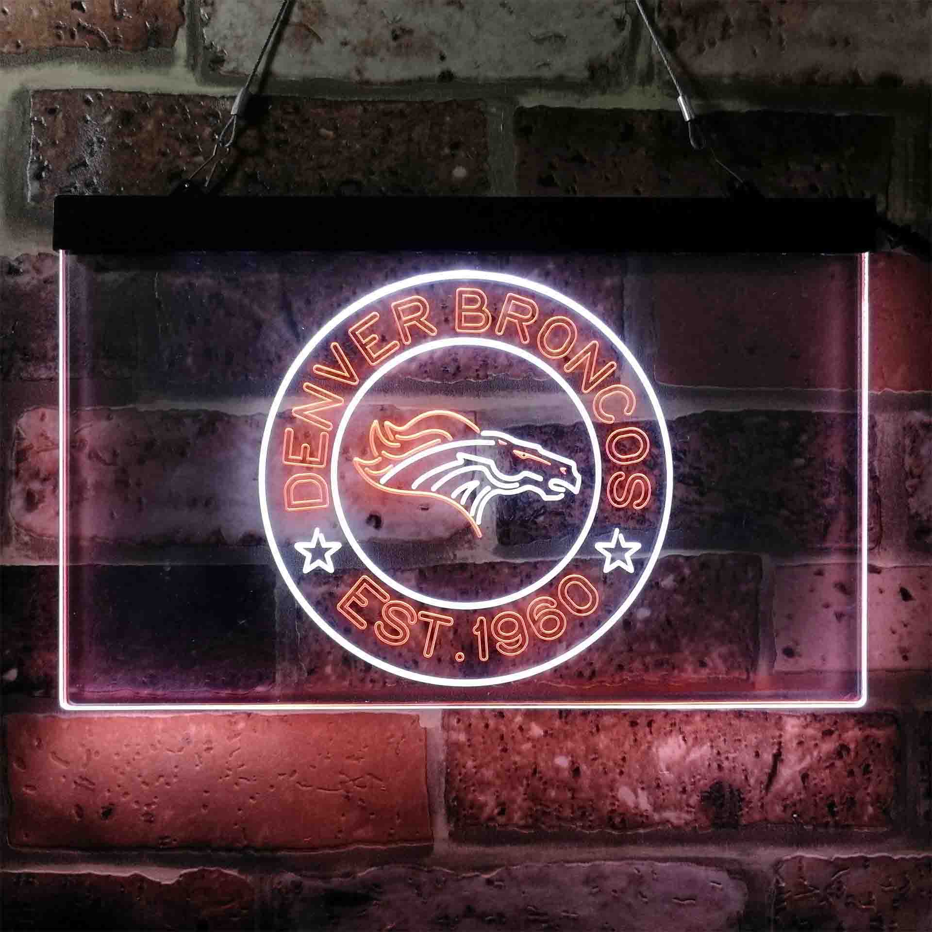 Personalized Denver Broncos Neon-Like LED Sign - ProLedSign