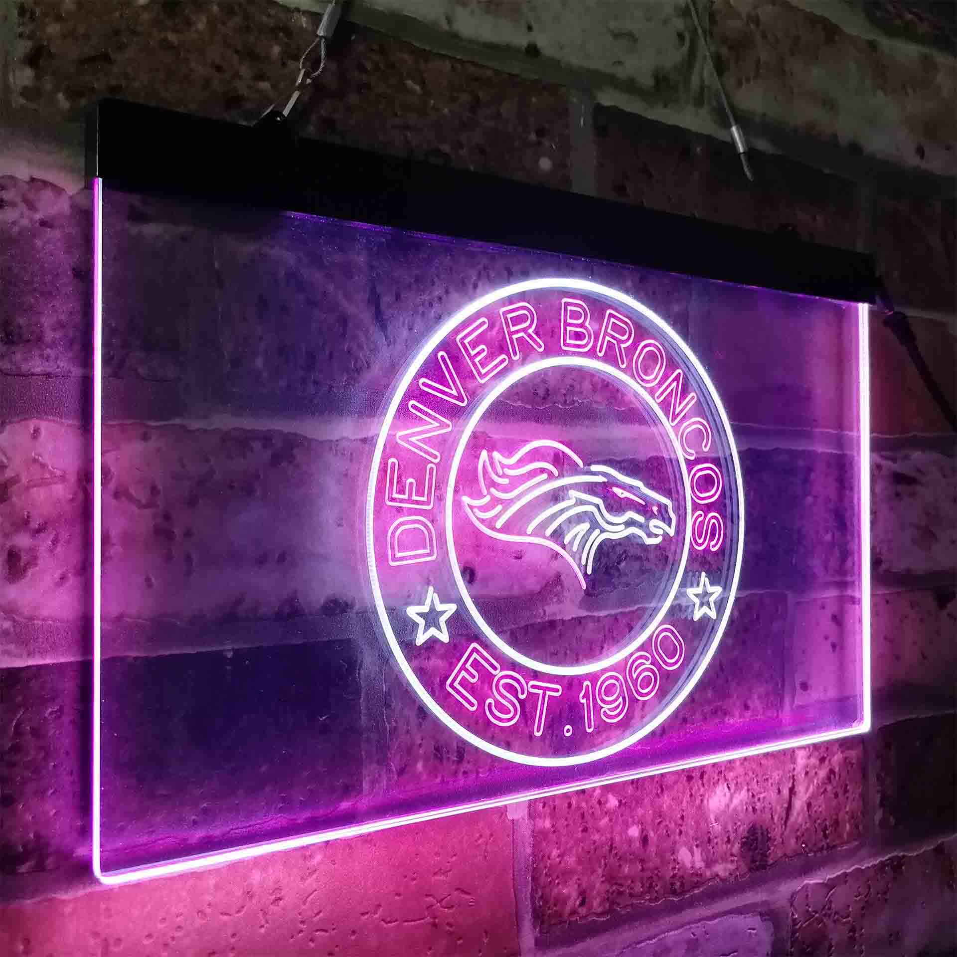 Personalized Denver Broncos Neon-Like LED Sign - ProLedSign