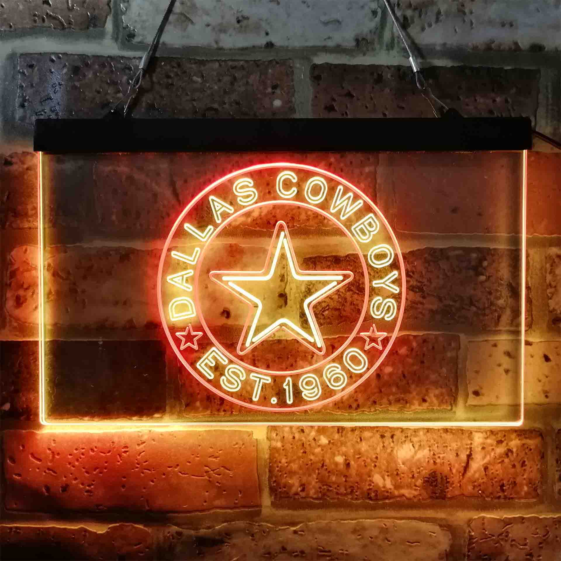 Personalized Dallas Cowboys NFL Custom Your Sport Team Cowboys Est. 1960 Dual Color LED Neon Sign ProLedSign