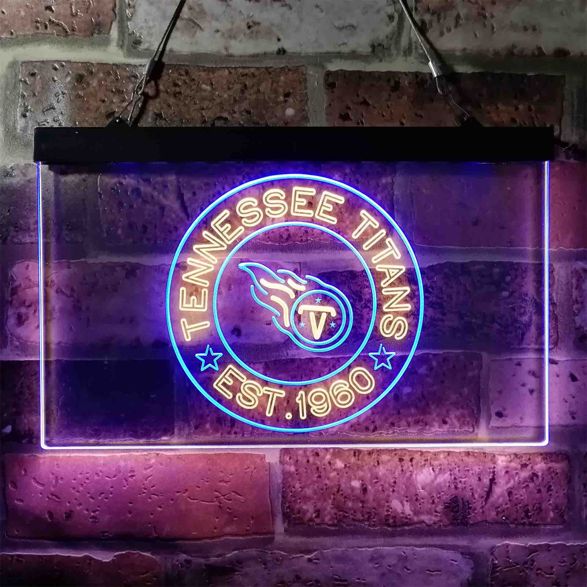 Personalized Custom Your Sport Team Titans Est. 1960 Dual Color LED Neon Sign ProLedSign