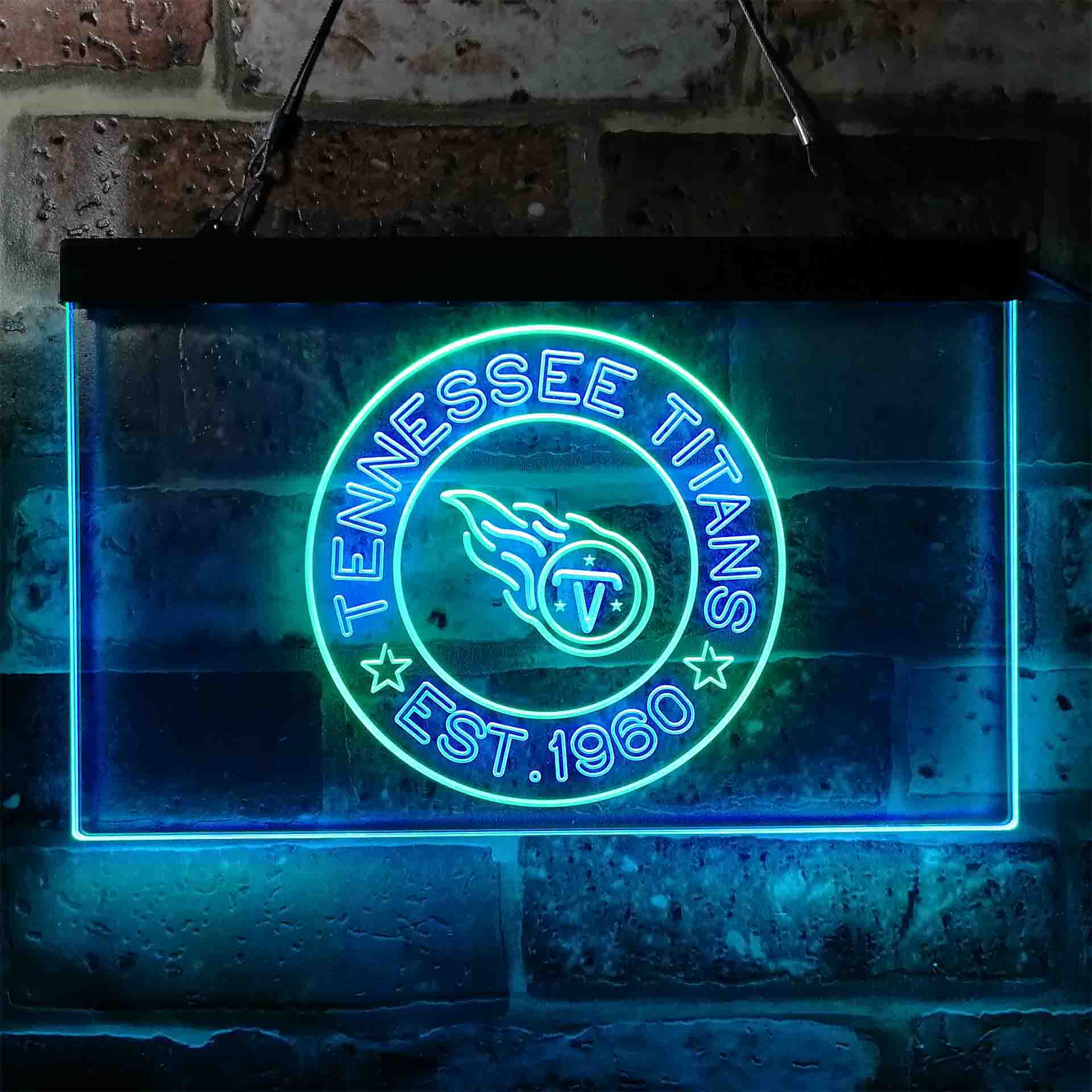 Personalized Custom Your Sport Team Titans Est. 1960 Dual Color LED Neon Sign ProLedSign