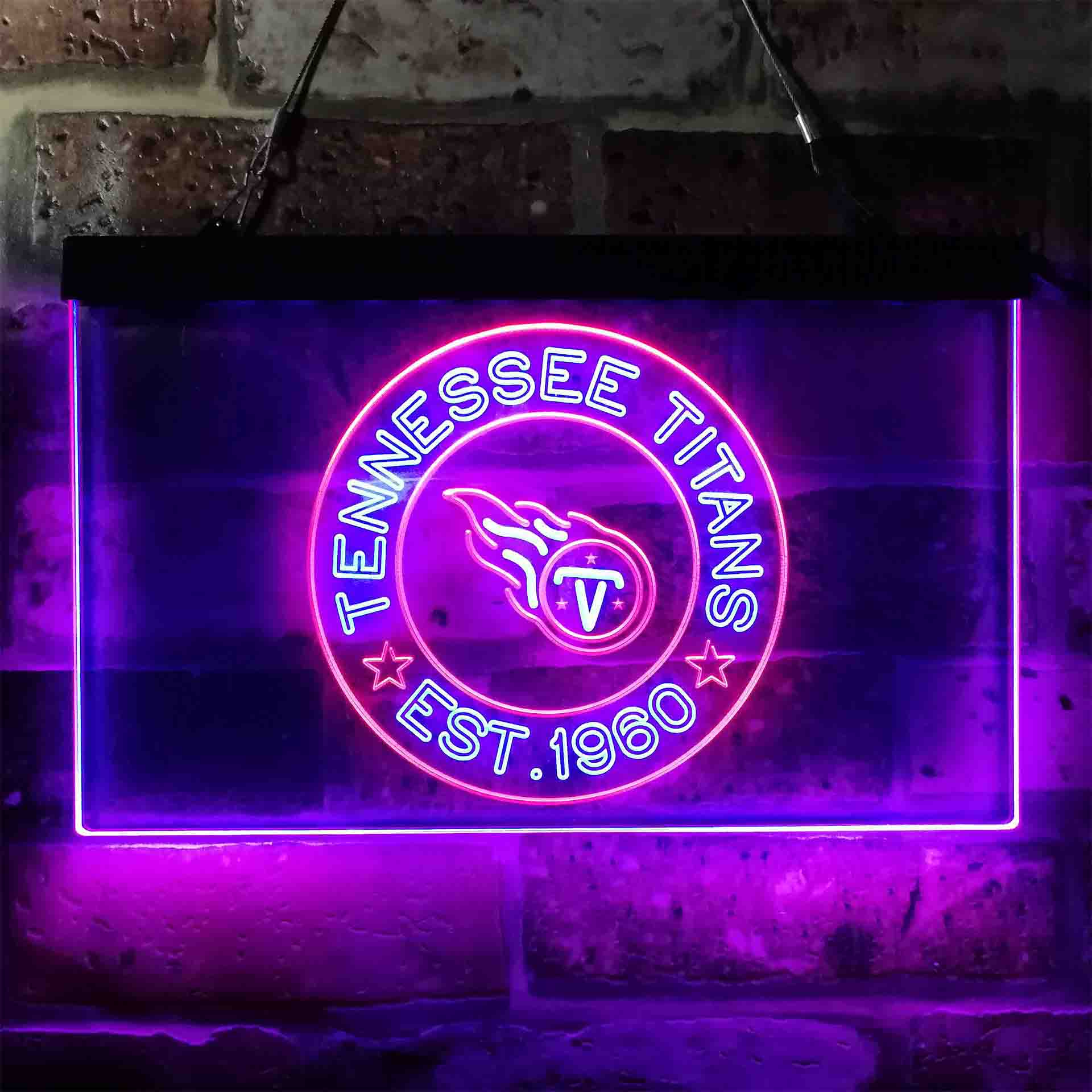 Personalized Custom Your Sport Team Titans Est. 1960 Dual Color LED Neon Sign ProLedSign