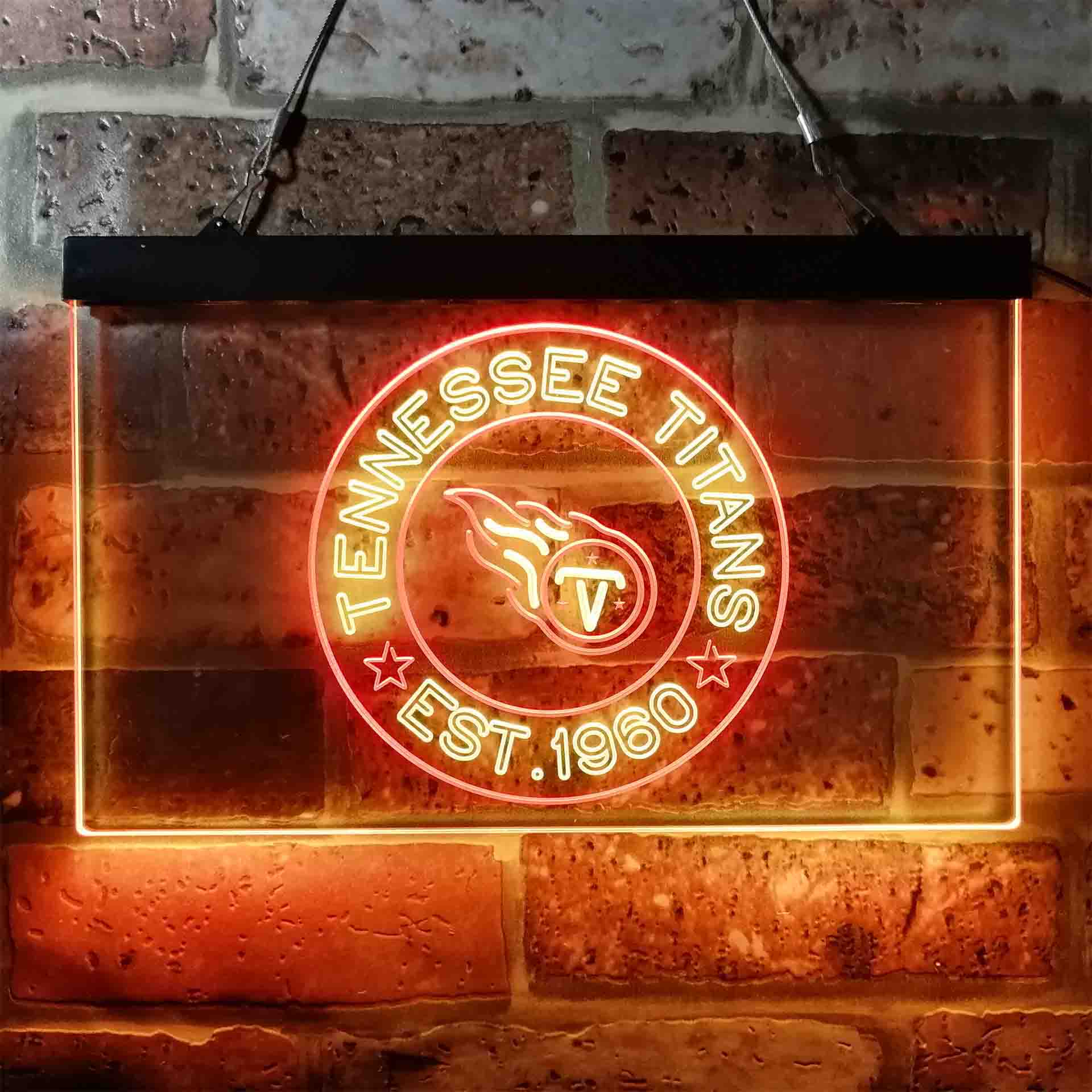 Personalized Custom Your Sport Team Titans Est. 1960 Dual Color LED Neon Sign ProLedSign